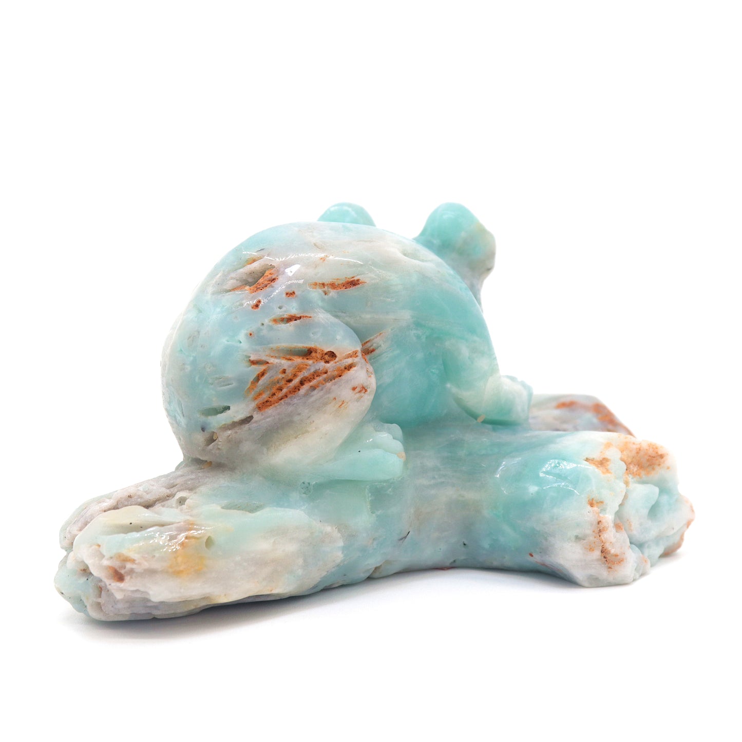 5.8" Natural Amazonite Koala Caribbean Calcite Figurine Crystal Healing Quartz