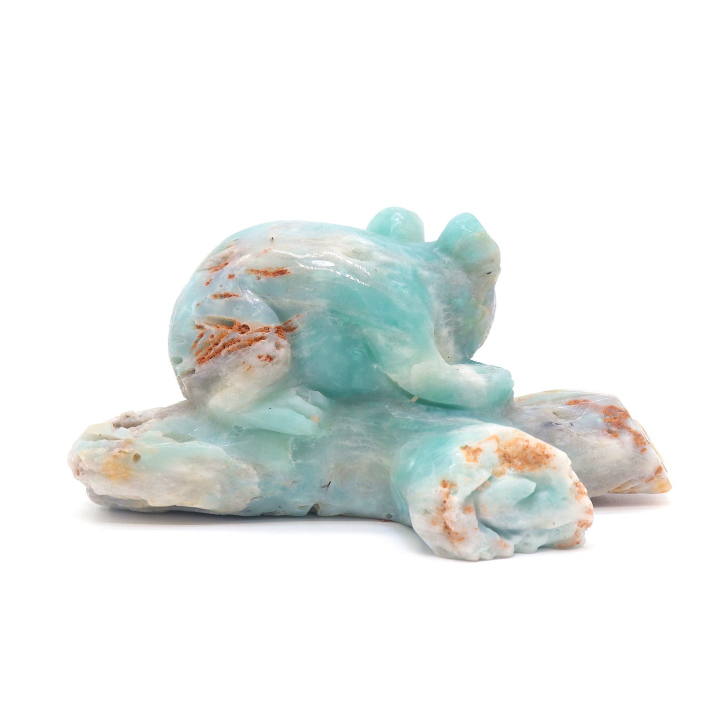 5.8" Natural Amazonite Koala Caribbean Calcite Figurine Crystal Healing Quartz
