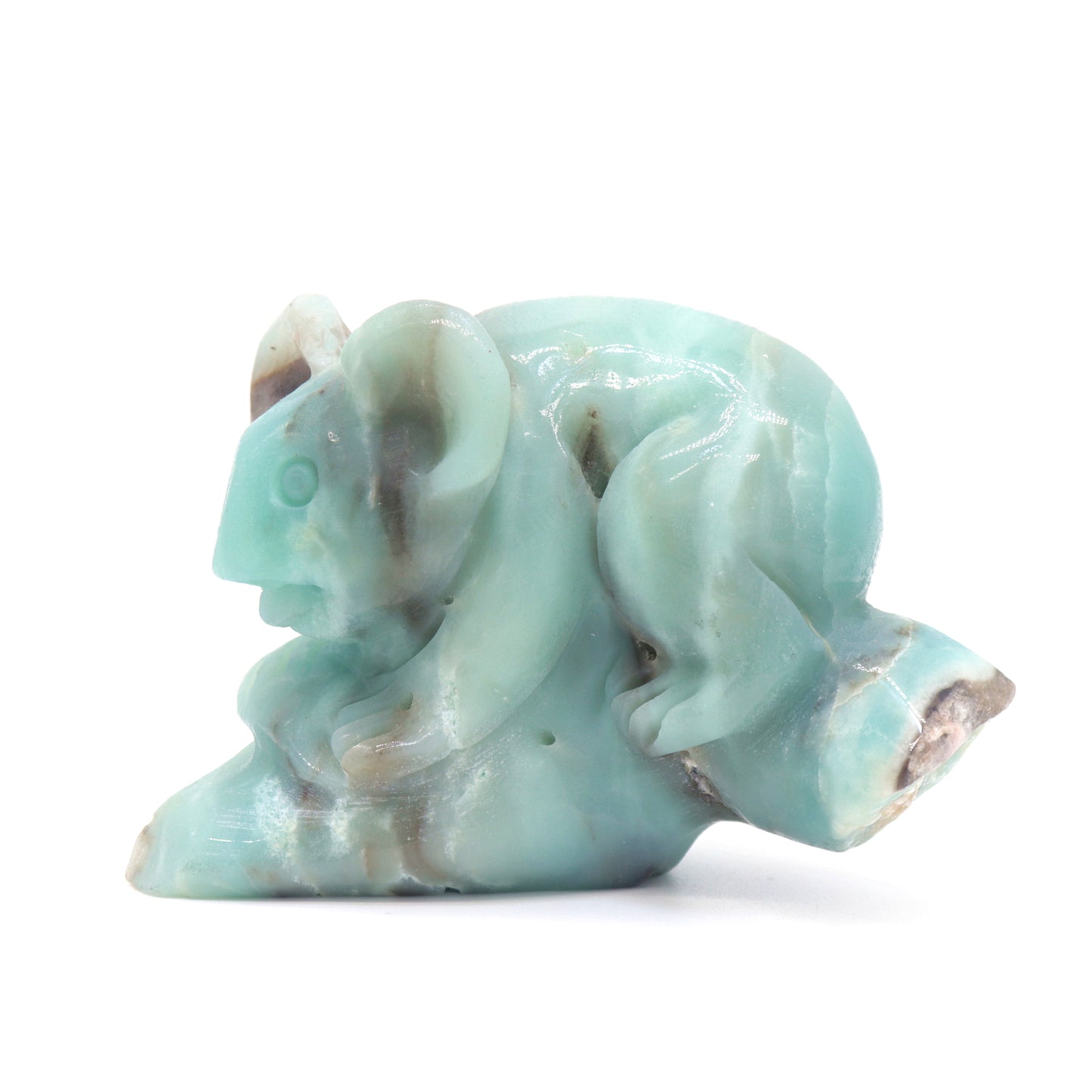 5" Natural Amazonite Koala Caribbean Calcite Figurine Crystal Healing Quartz