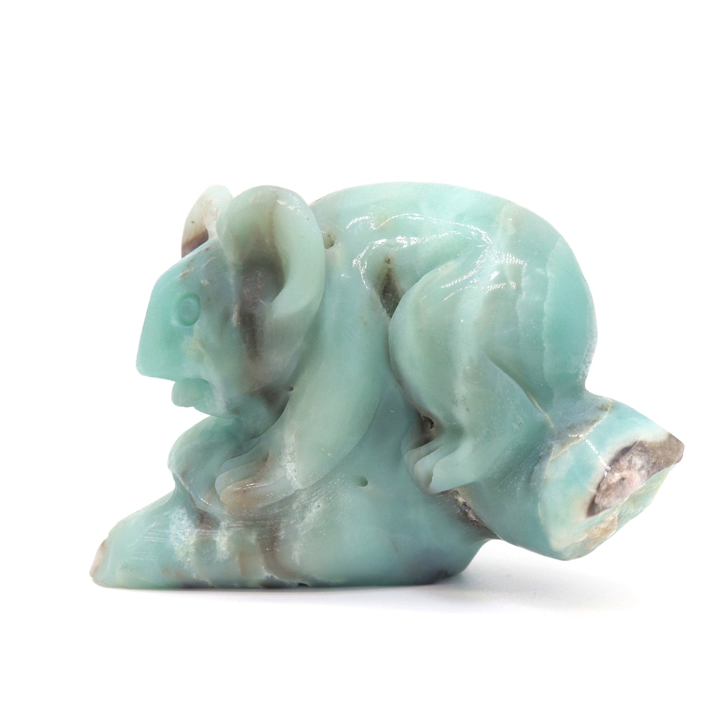 5" Natural Amazonite Koala Caribbean Calcite Figurine Crystal Healing Quartz