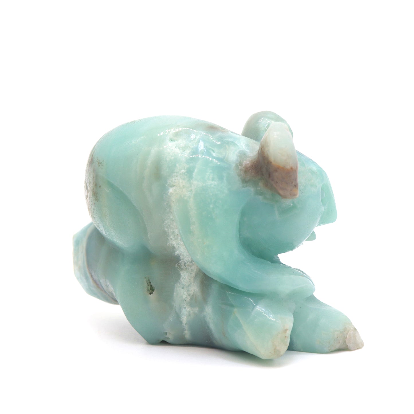 5" Natural Amazonite Koala Caribbean Calcite Figurine Crystal Healing Quartz