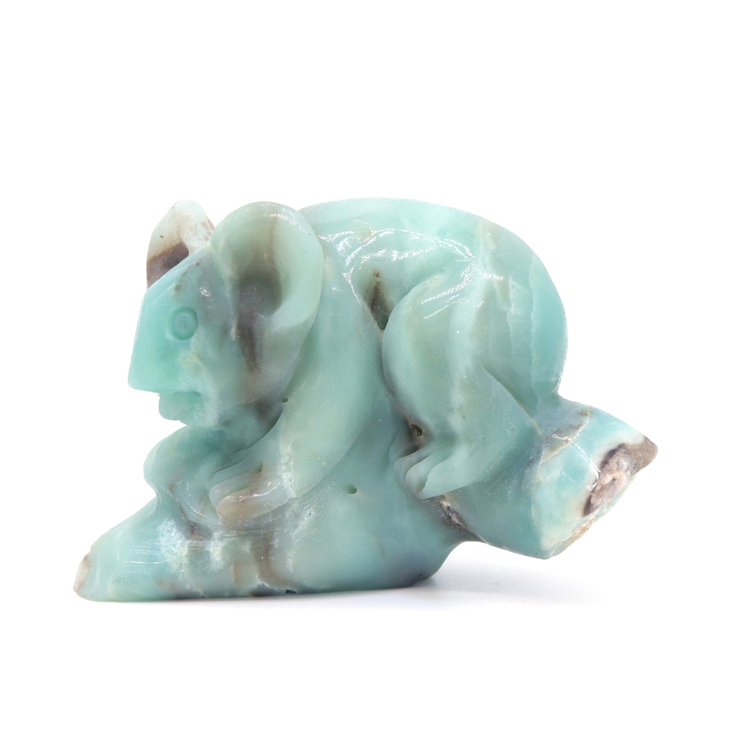 5" Natural Amazonite Koala Caribbean Calcite Figurine Crystal Healing Quartz