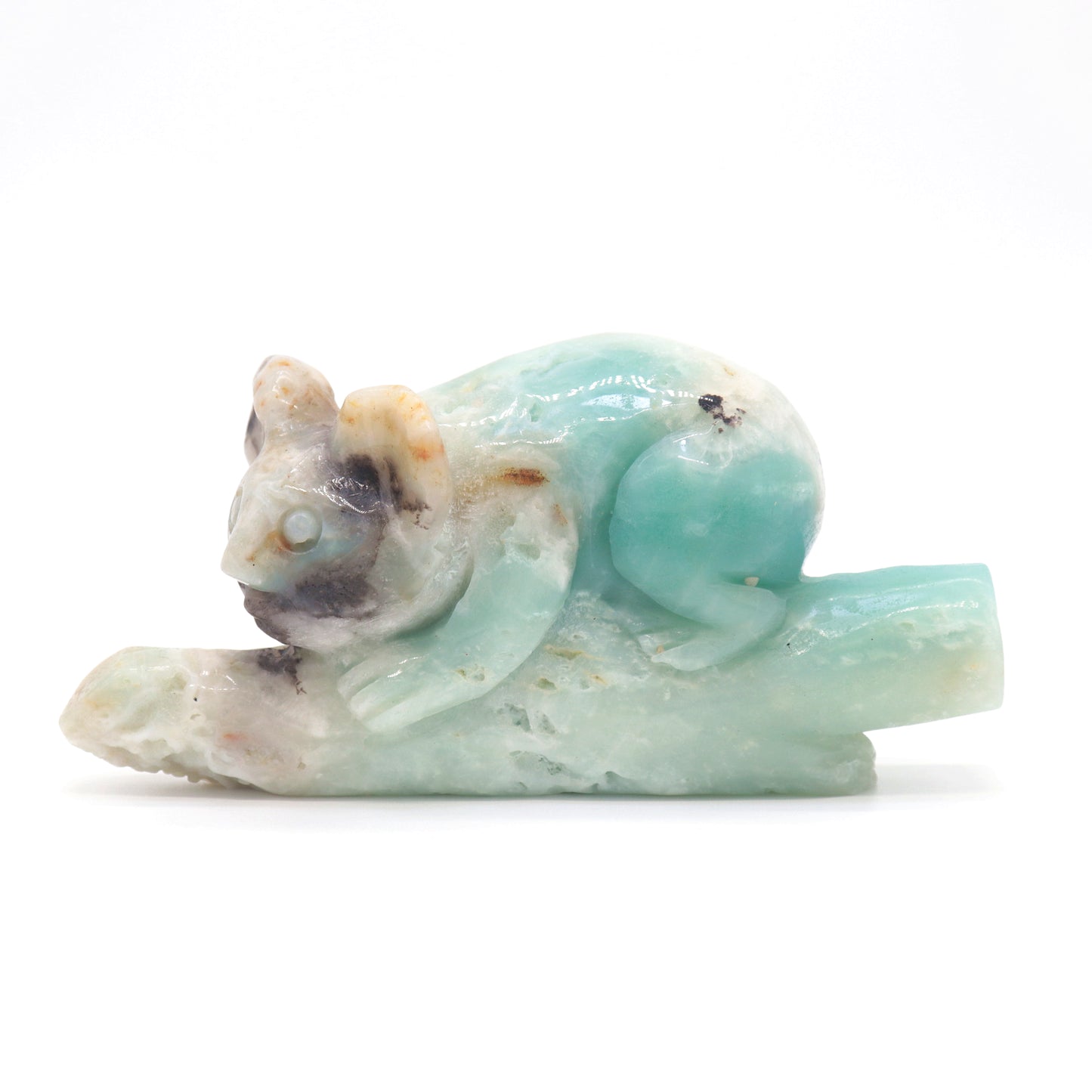 5" Natural Amazonite Koala Caribbean Calcite Figurine Crystal Healing Quartz