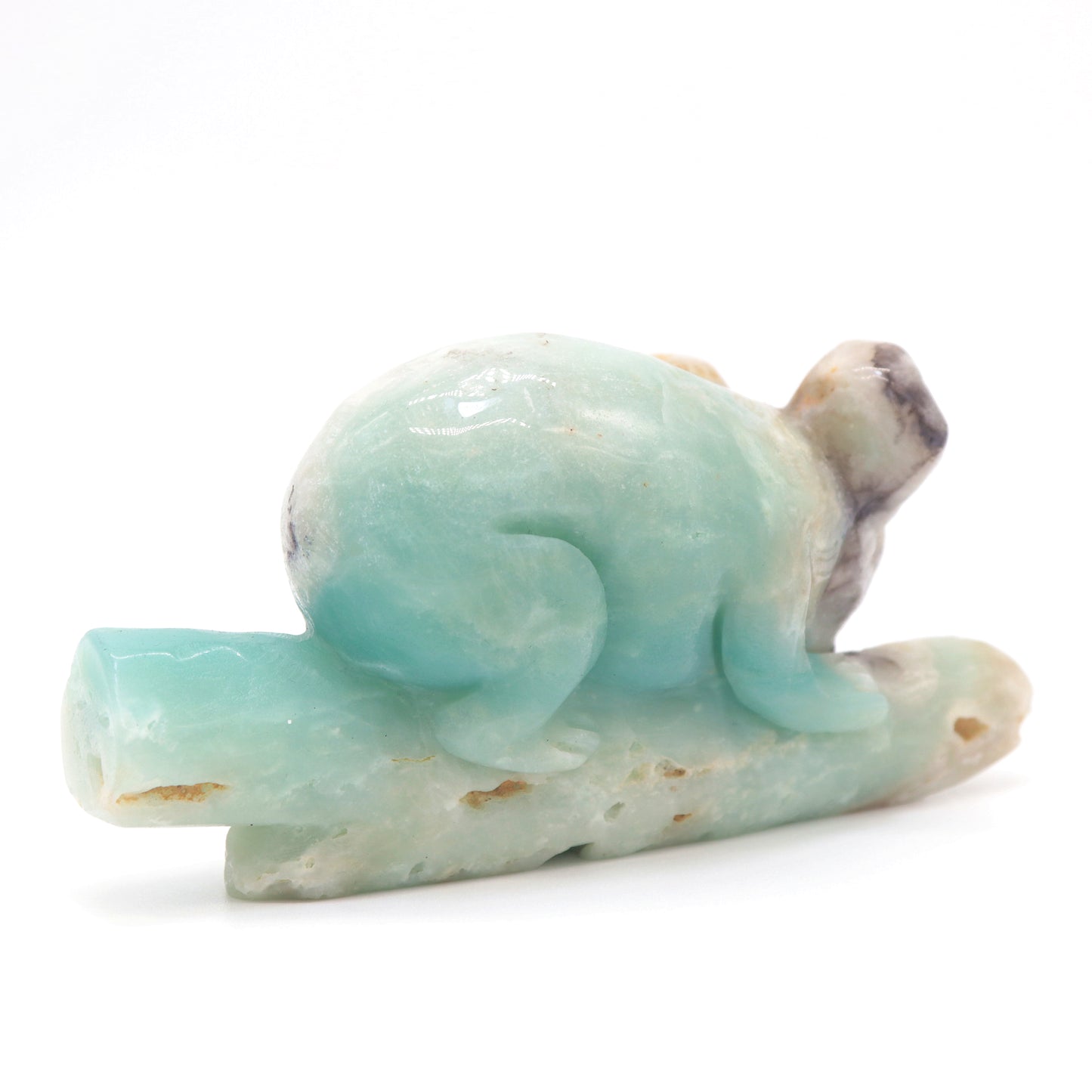 5" Natural Amazonite Koala Caribbean Calcite Figurine Crystal Healing Quartz