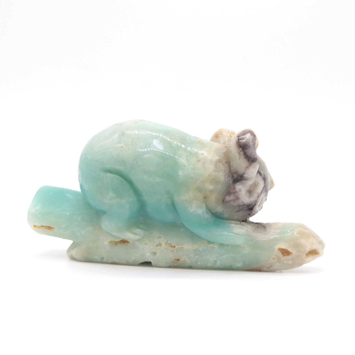 5" Natural Amazonite Koala Caribbean Calcite Figurine Crystal Healing Quartz