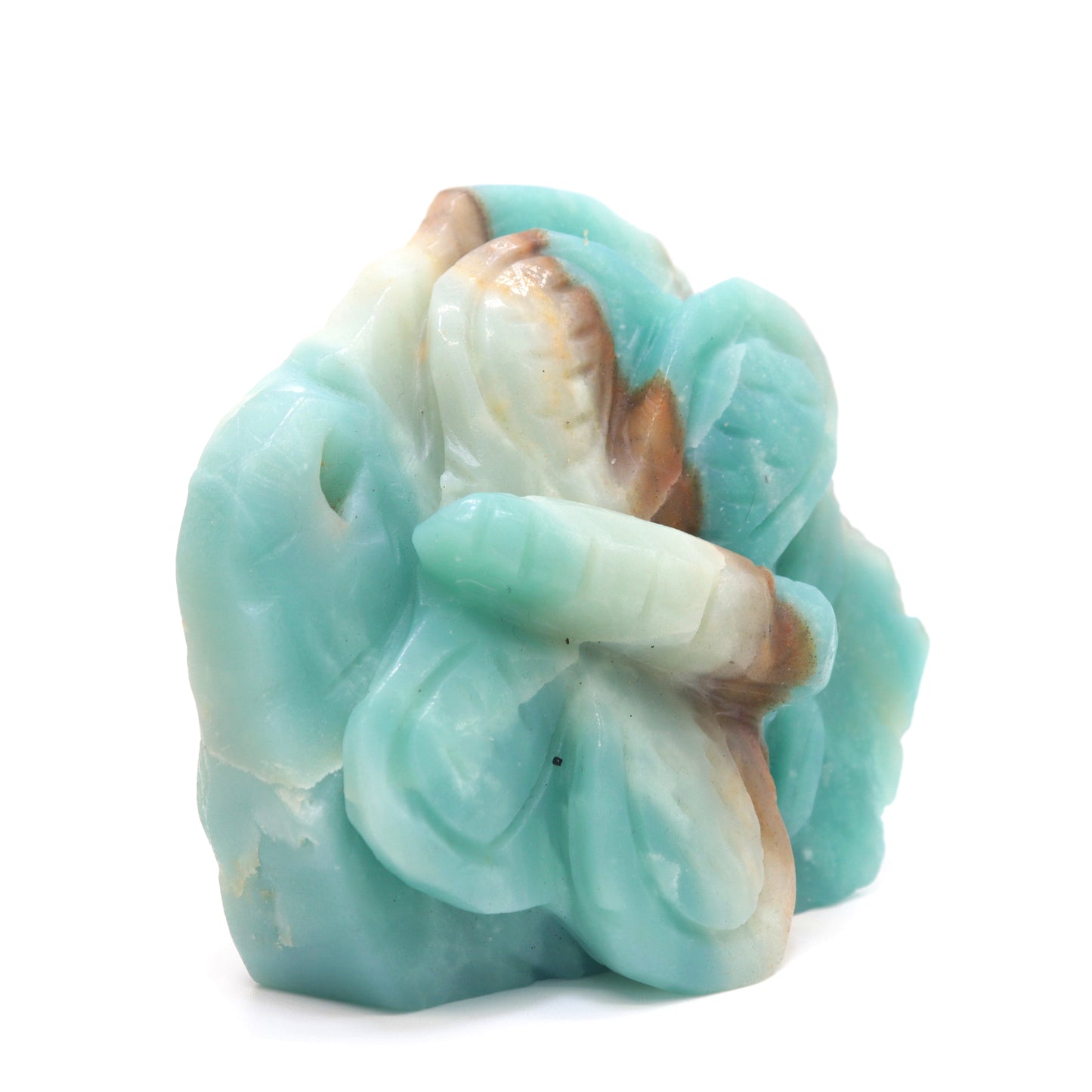 3.5" Natural Amazonite Butterfly Caribbean Calcite Figurine Crystal Healing Quartz
