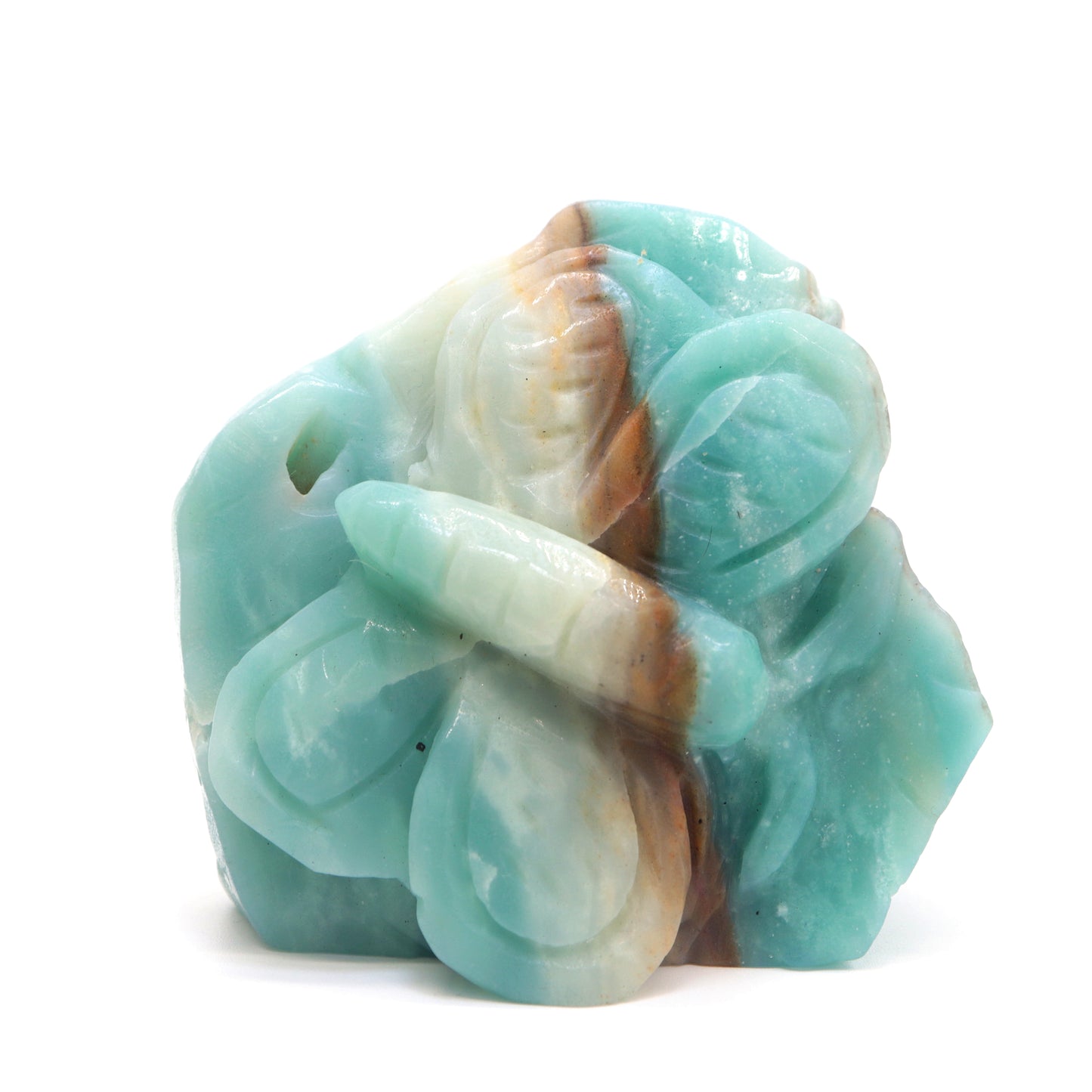 3.5" Natural Amazonite Butterfly Caribbean Calcite Figurine Crystal Healing Quartz