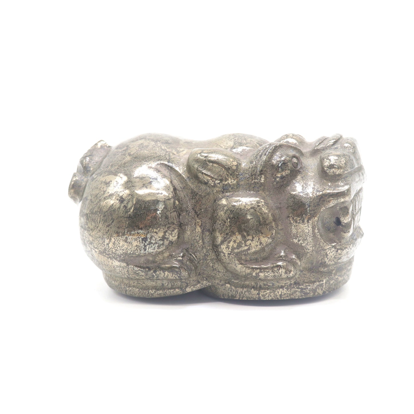 4.3lb Carved Pyrite Pixiu Figurine Crystal Healing Decorate Gift