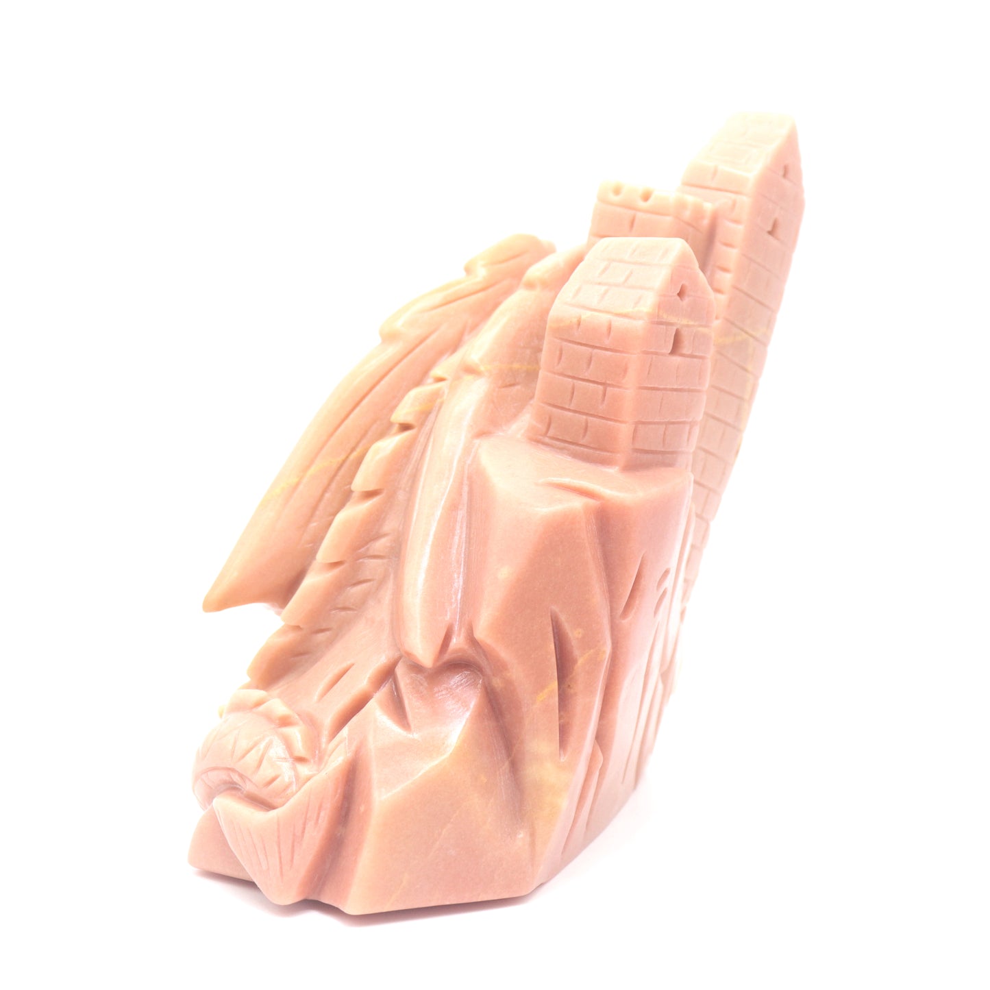 3.5lb Natural Rouge Jade Flying Dragon Figurine Crystal Castle Healing Quartz