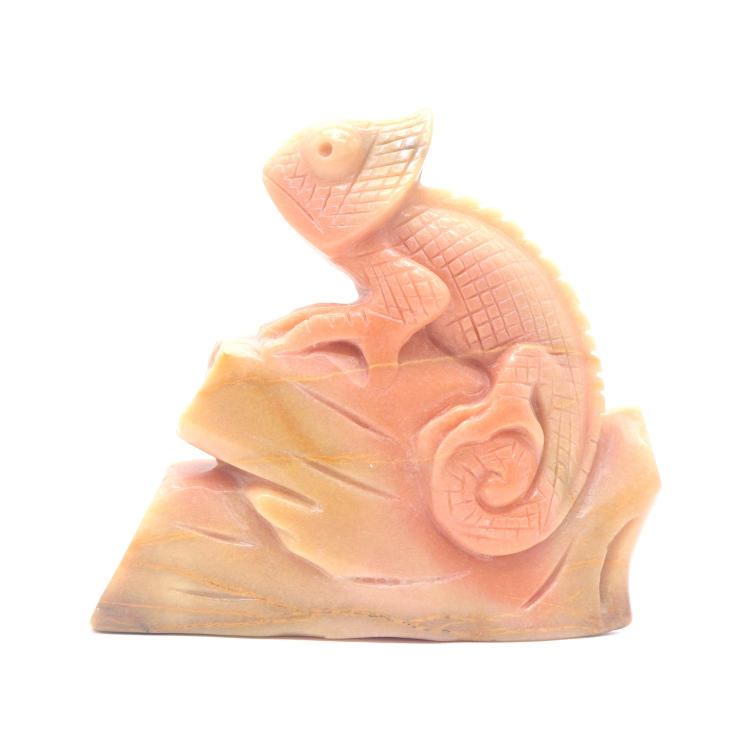 5" Natural Rouge Jade Lizard Figurine Crystal Chameleon Healing Quartz