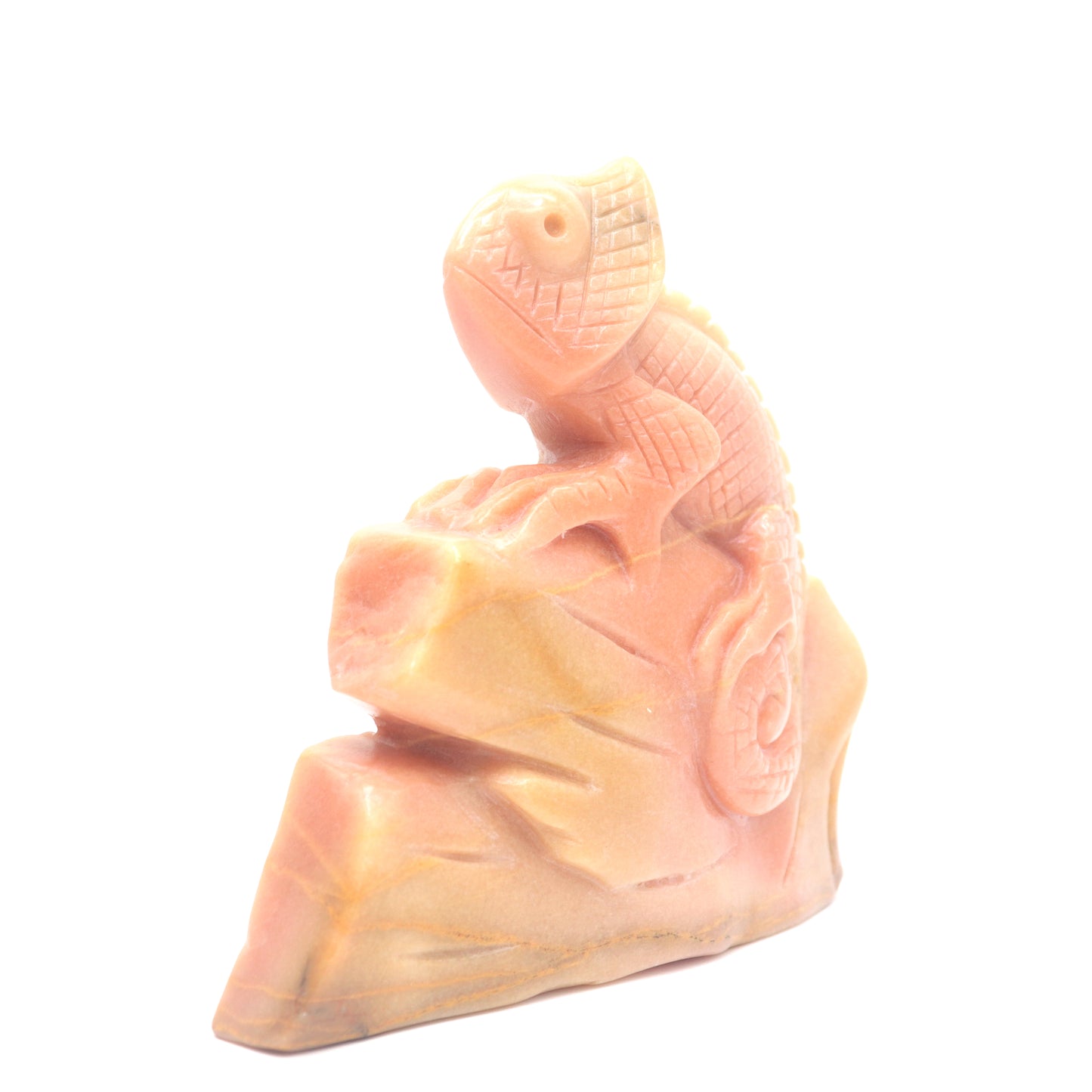5" Natural Rouge Jade Lizard Figurine Crystal Chameleon Healing Quartz