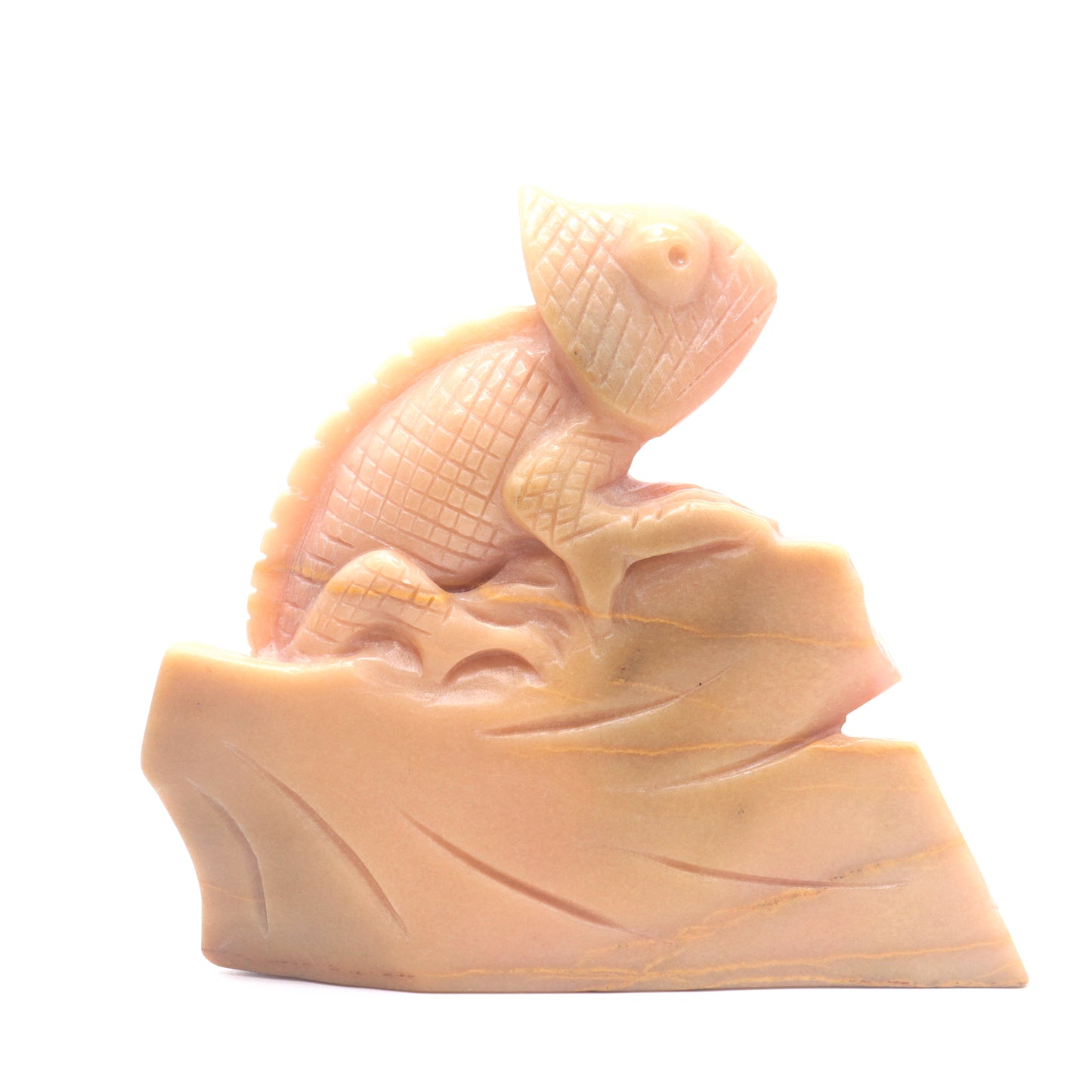 5" Natural Rouge Jade Lizard Figurine Crystal Chameleon Healing Quartz
