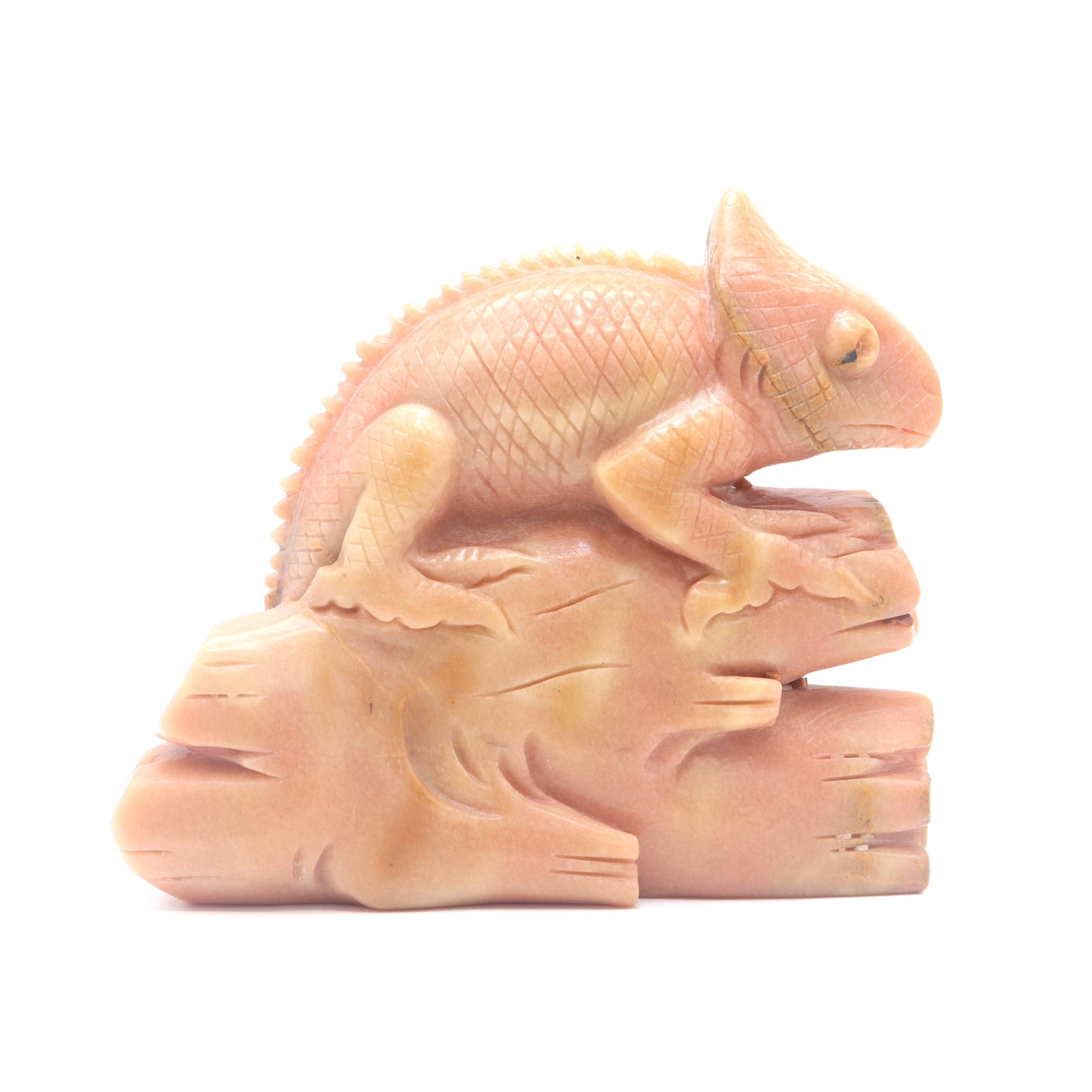 5.5" Natural Rouge Jade Lizard Figurine Crystal Chameleon Healing Quartz