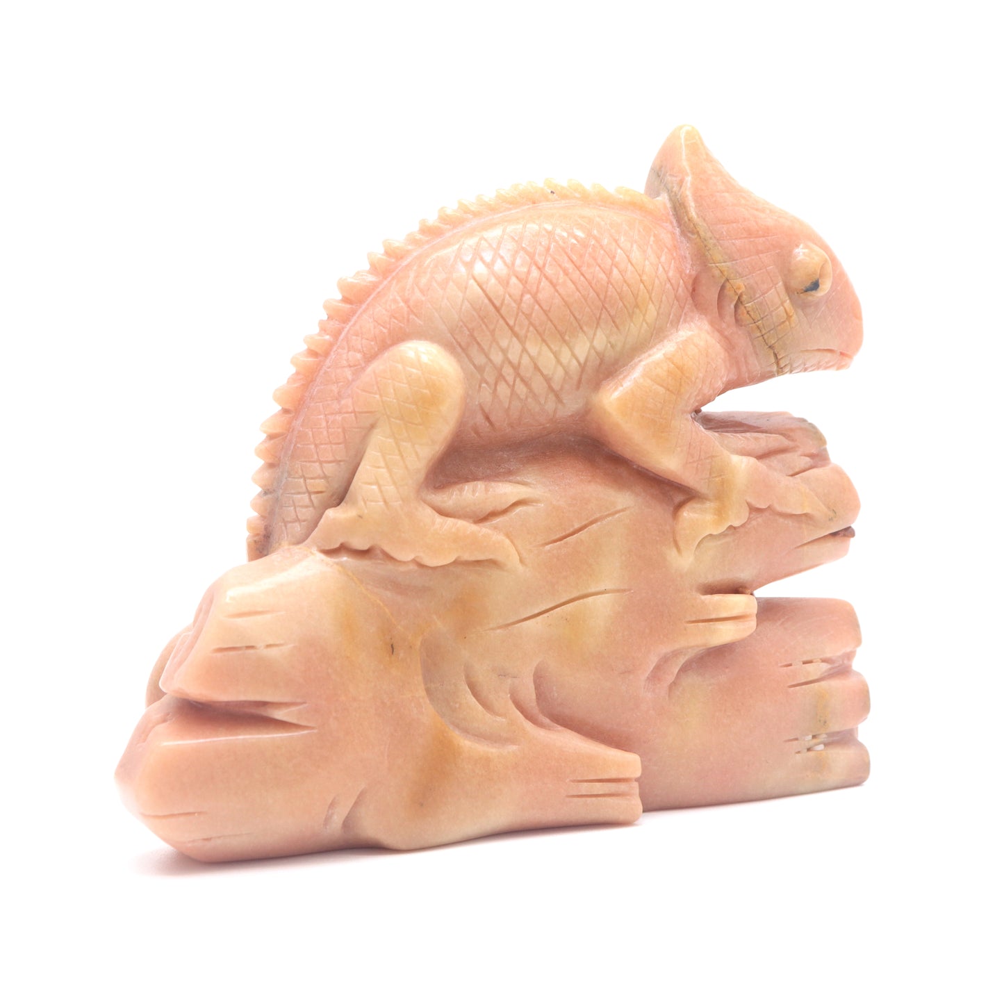 5.5" Natural Rouge Jade Lizard Figurine Crystal Chameleon Healing Quartz
