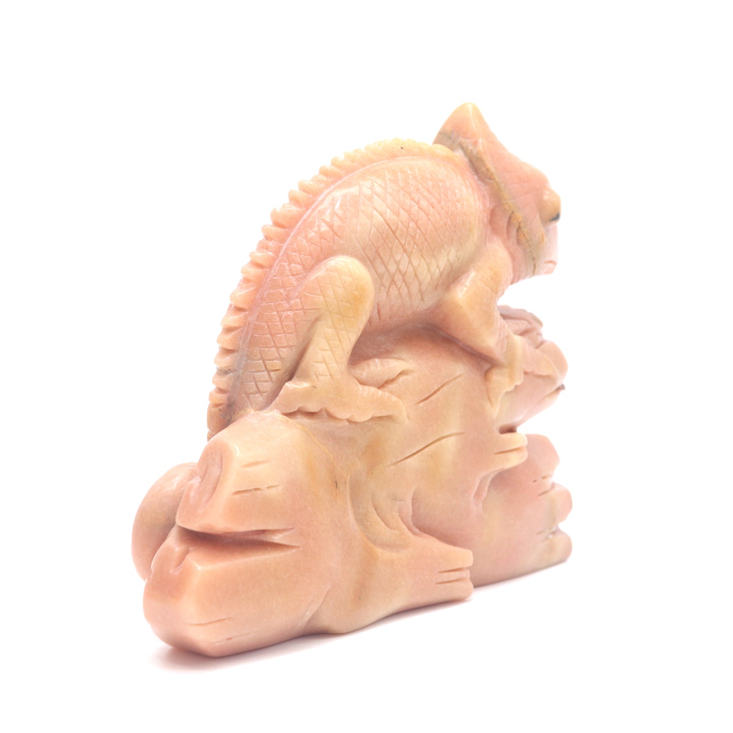 5.5" Natural Rouge Jade Lizard Figurine Crystal Chameleon Healing Quartz
