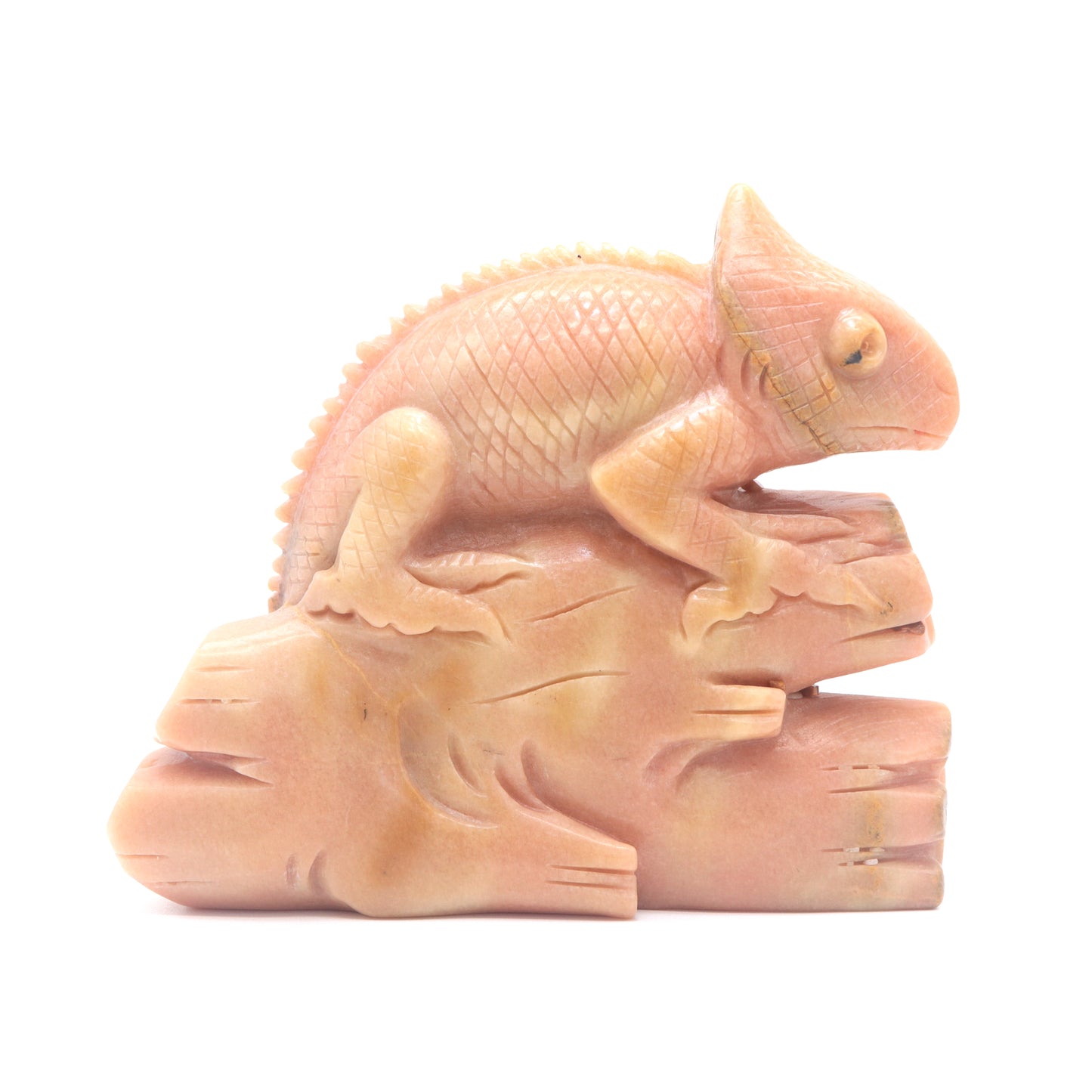 5.5" Natural Rouge Jade Lizard Figurine Crystal Chameleon Healing Quartz