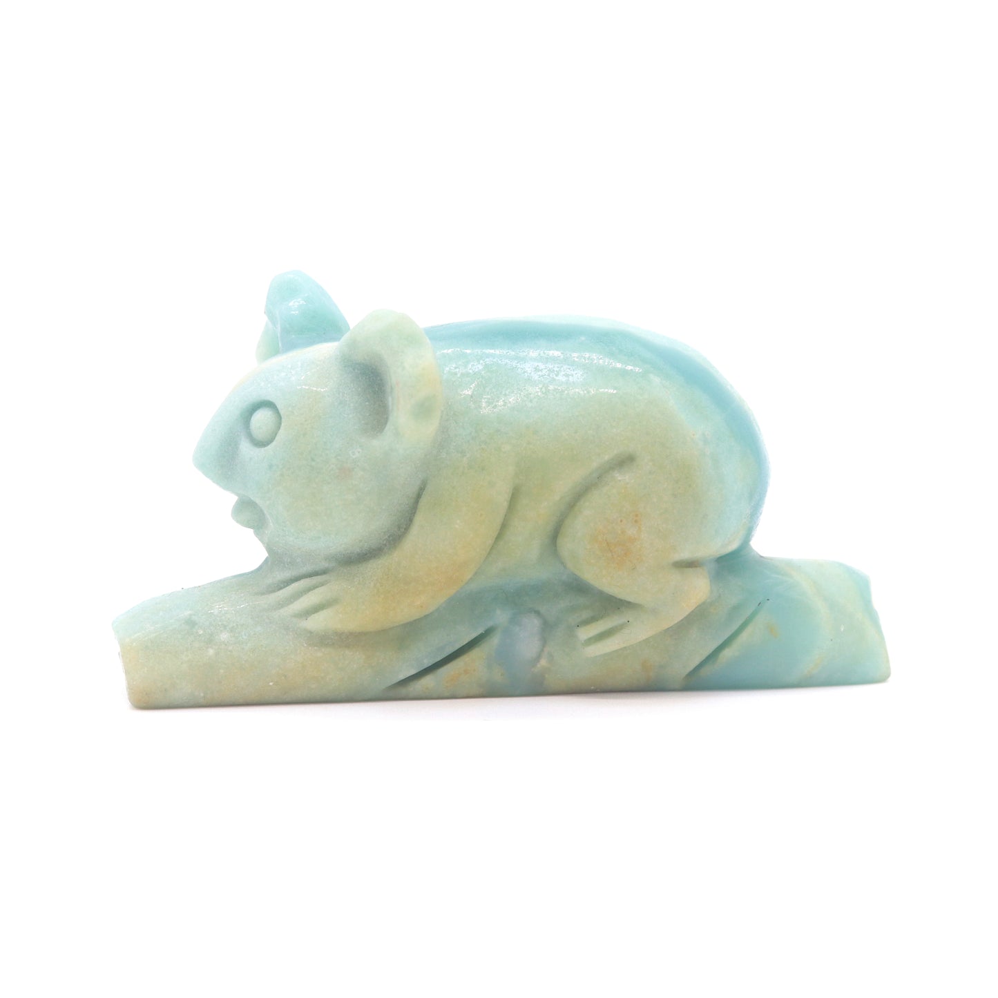 4.5" Natural Amazonite Crystal Koala Caribbean Calcite Statue Healing Quartz