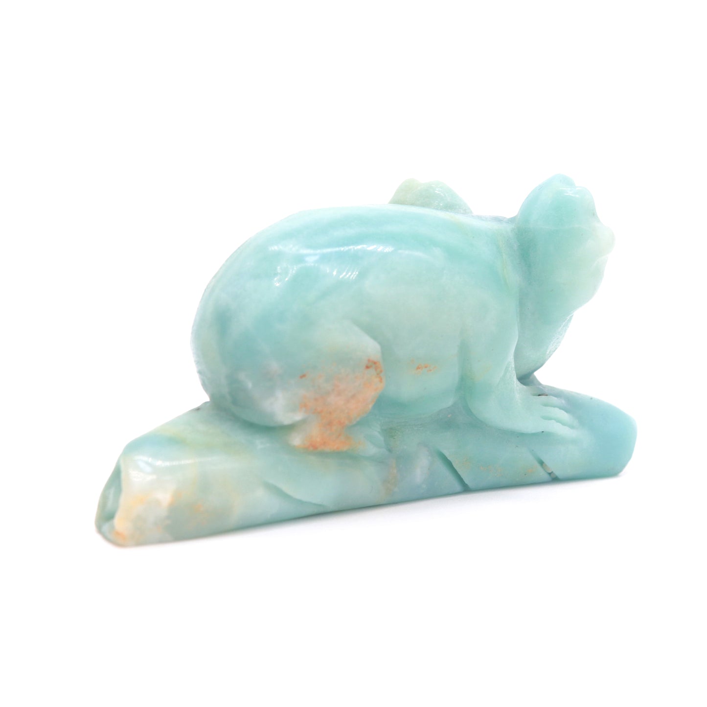 4.5" Natural Amazonite Crystal Koala Caribbean Calcite Statue Healing Quartz