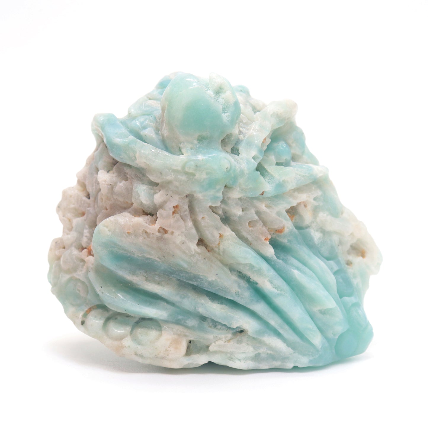 3.5" Natural Amazonite Octopus Caribbean Calcite Figurine Crystal Healing Quartz