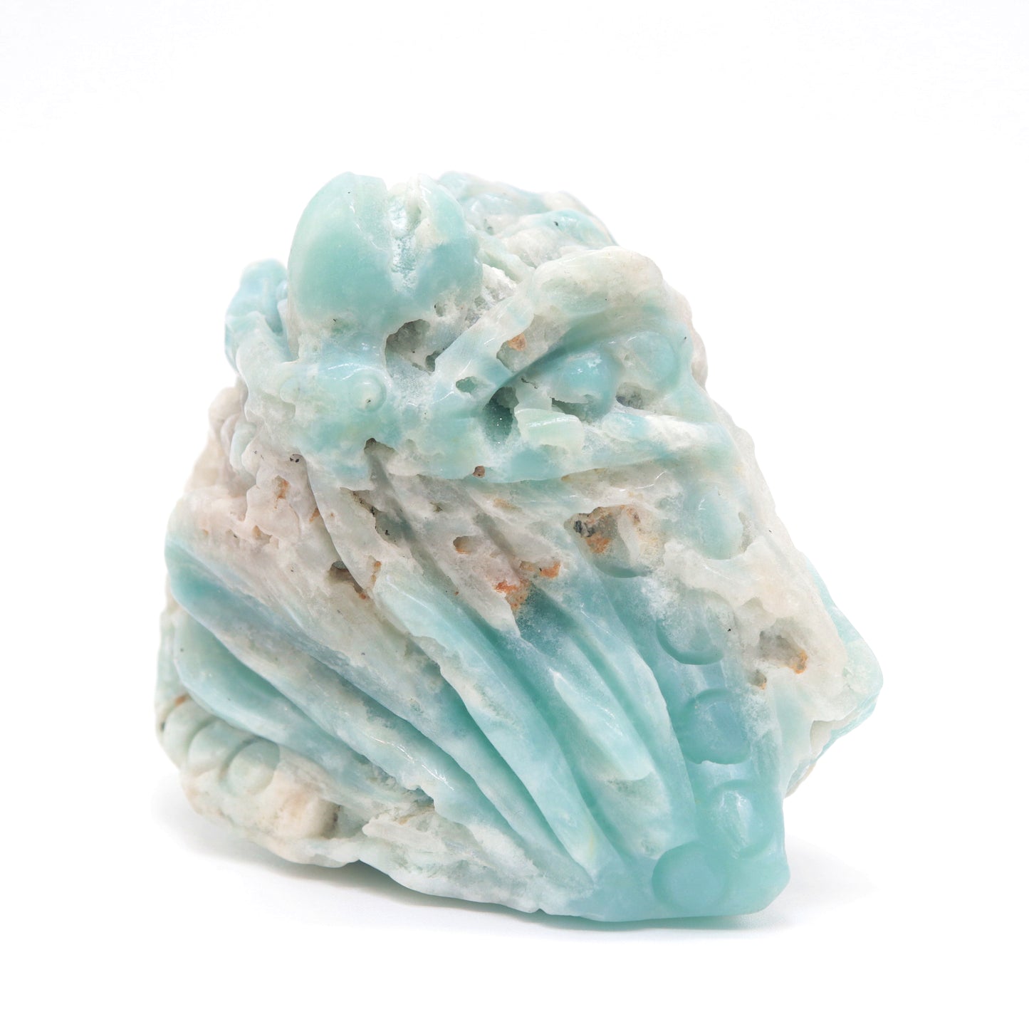 3.5" Natural Amazonite Octopus Caribbean Calcite Figurine Crystal Healing Quartz