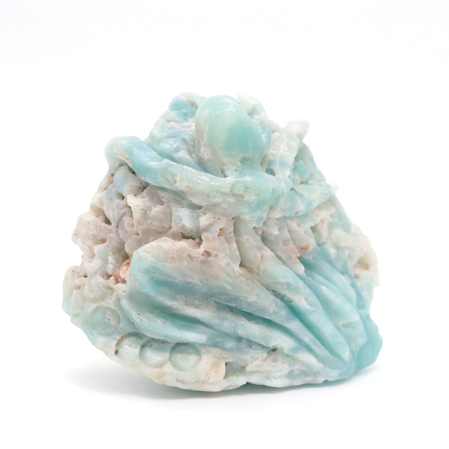 3.5" Natural Amazonite Octopus Caribbean Calcite Figurine Crystal Healing Quartz