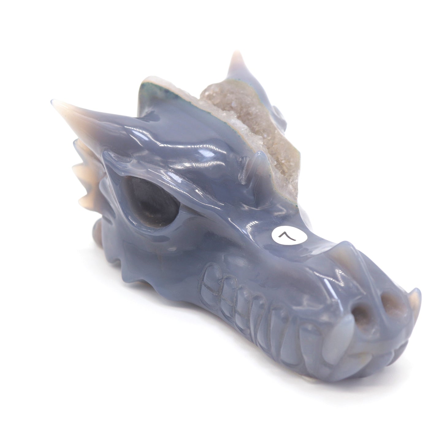 4.5" Druzy Agate Crystal Dragon Head Figurine