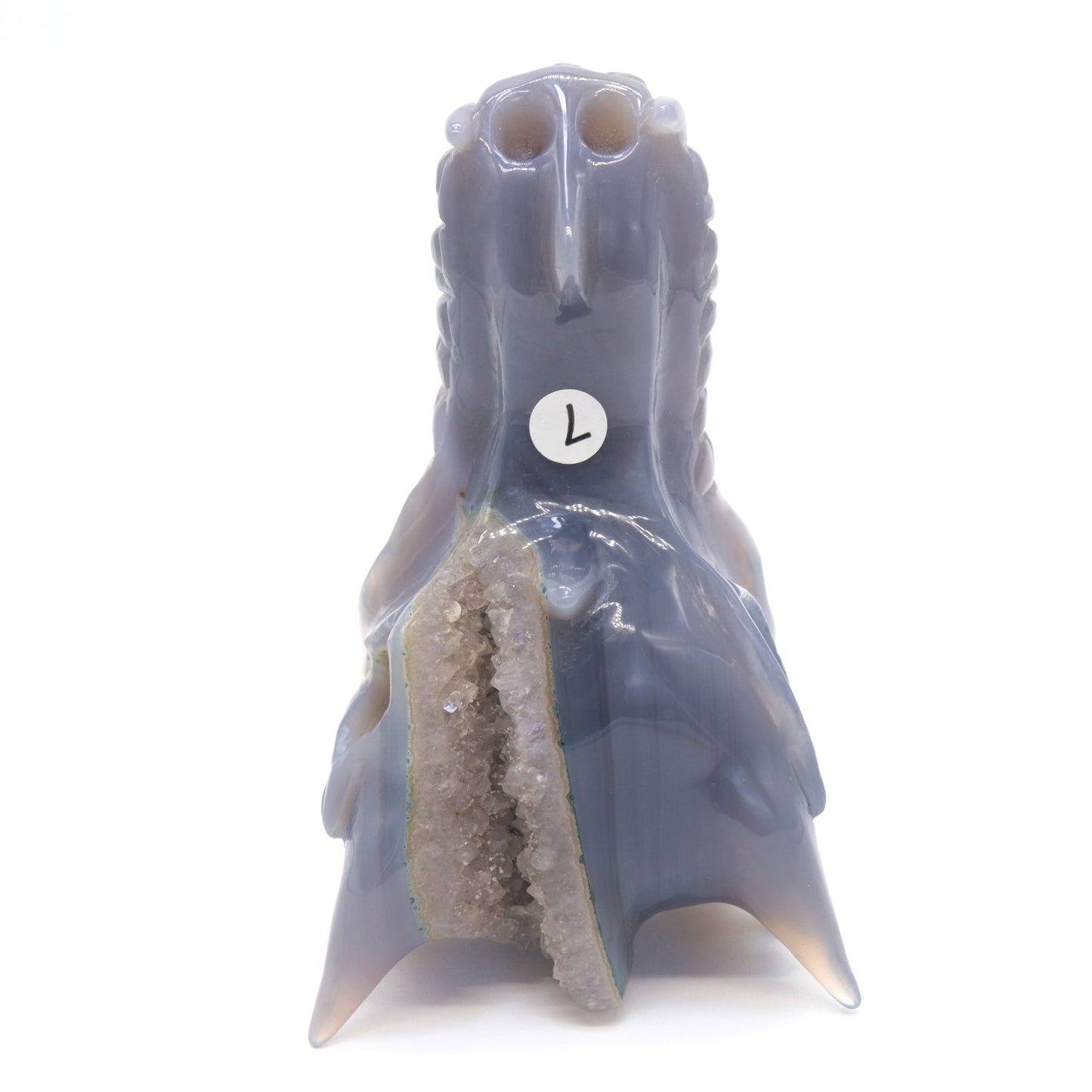 4.5" Druzy Agate Crystal Dragon Head Figurine