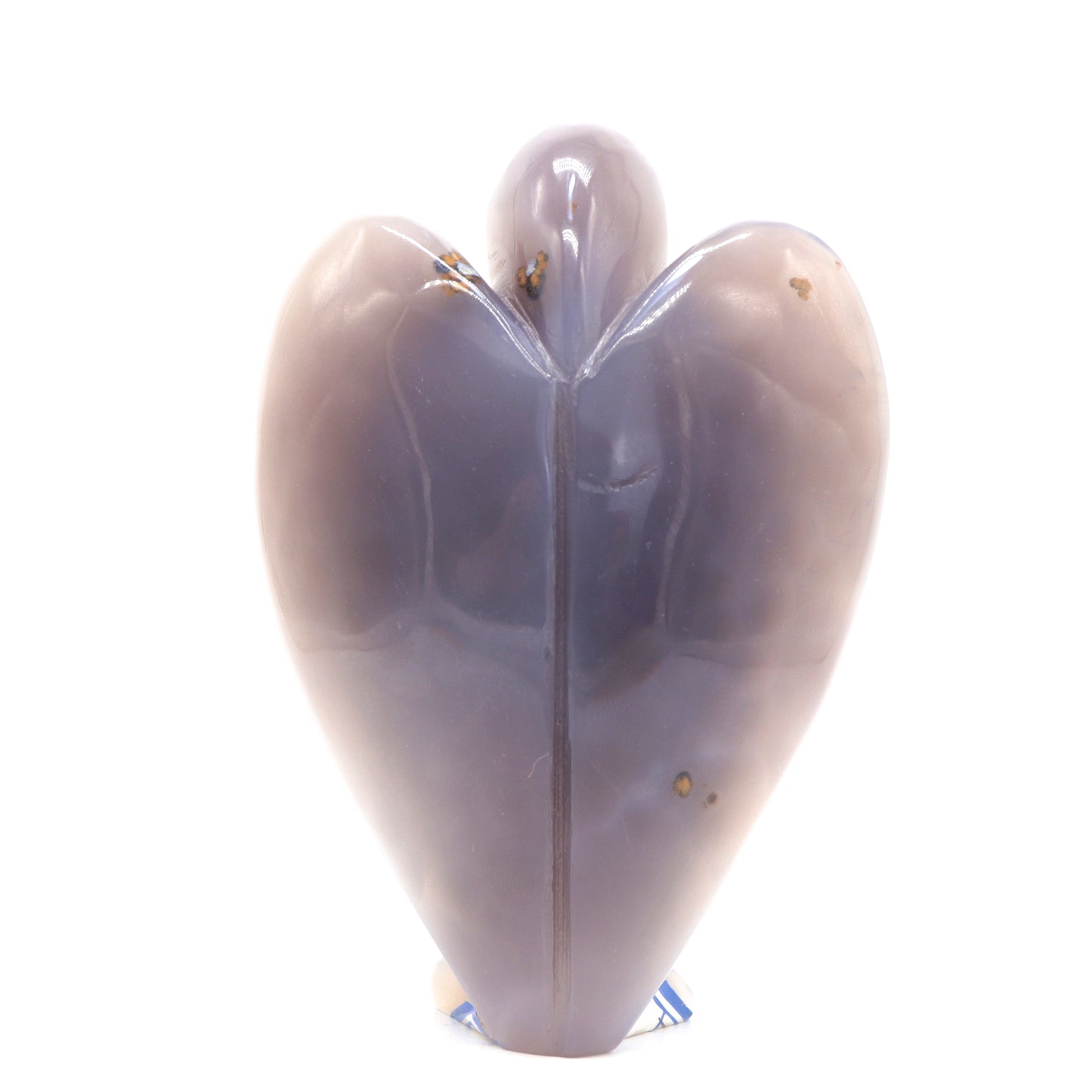 5.5" Natural Agate Druzy Hand Carved Angel Figurine Reiki Healing