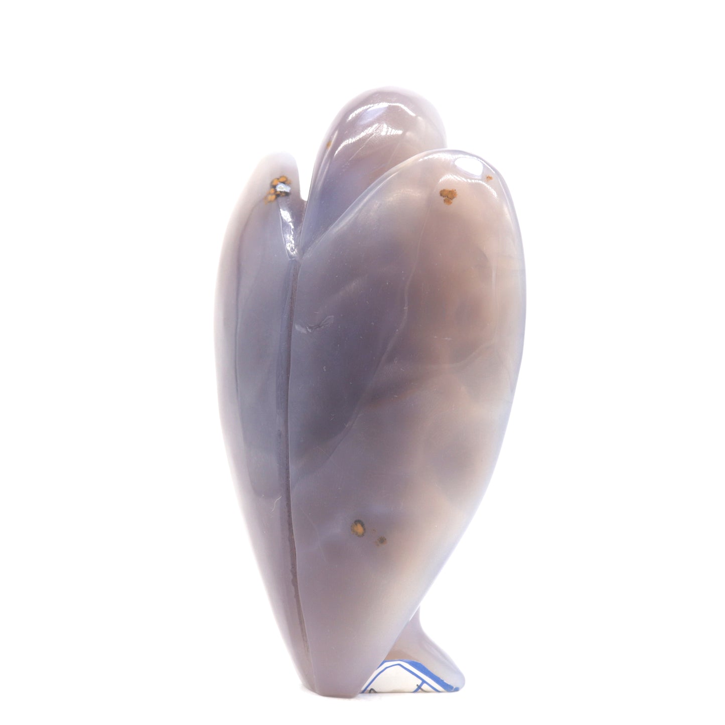 5.5" Natural Agate Druzy Hand Carved Angel Figurine Reiki Healing