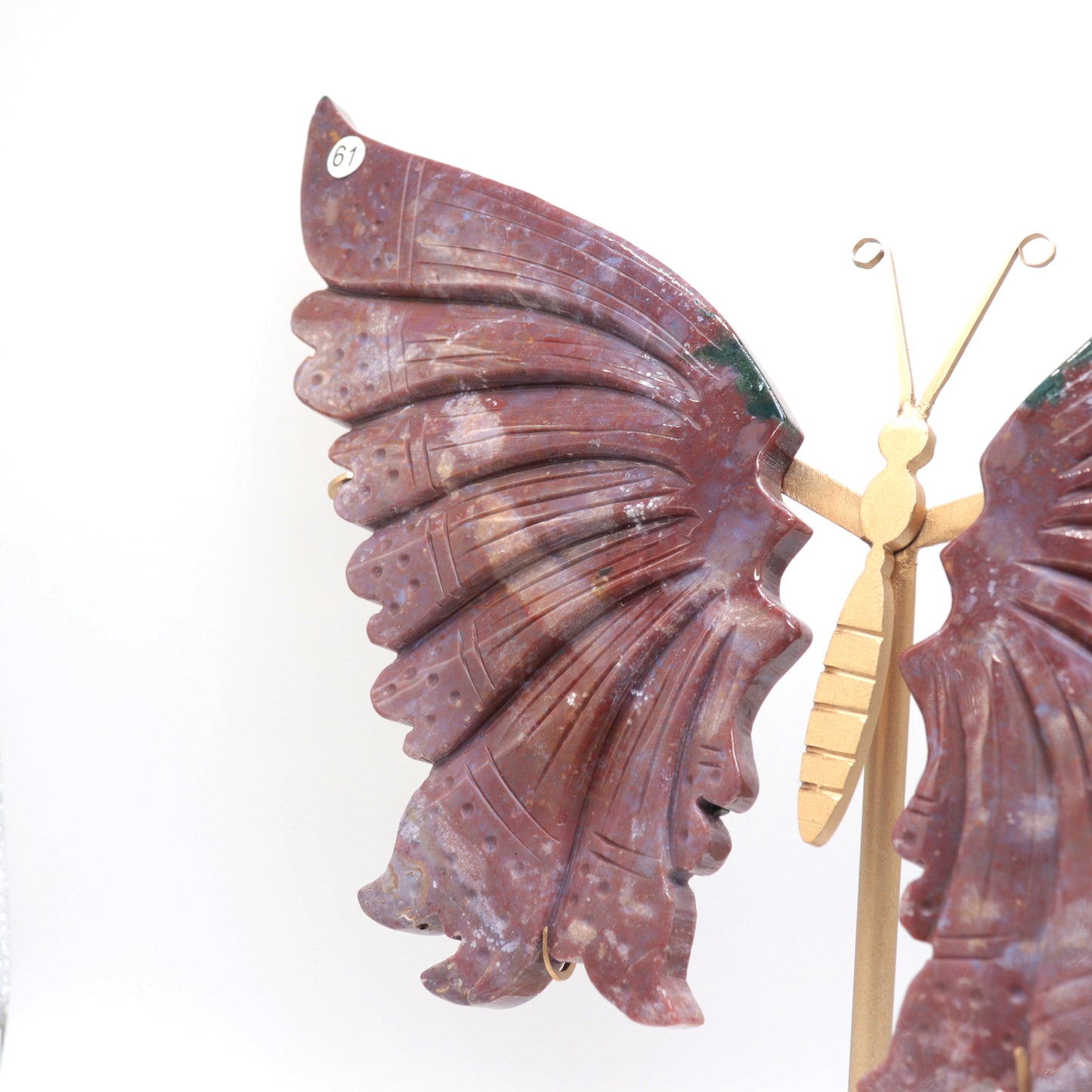 Big Natural Ocean Jasper Crystal Butterfly wings Quartz Healing + stand 1pc