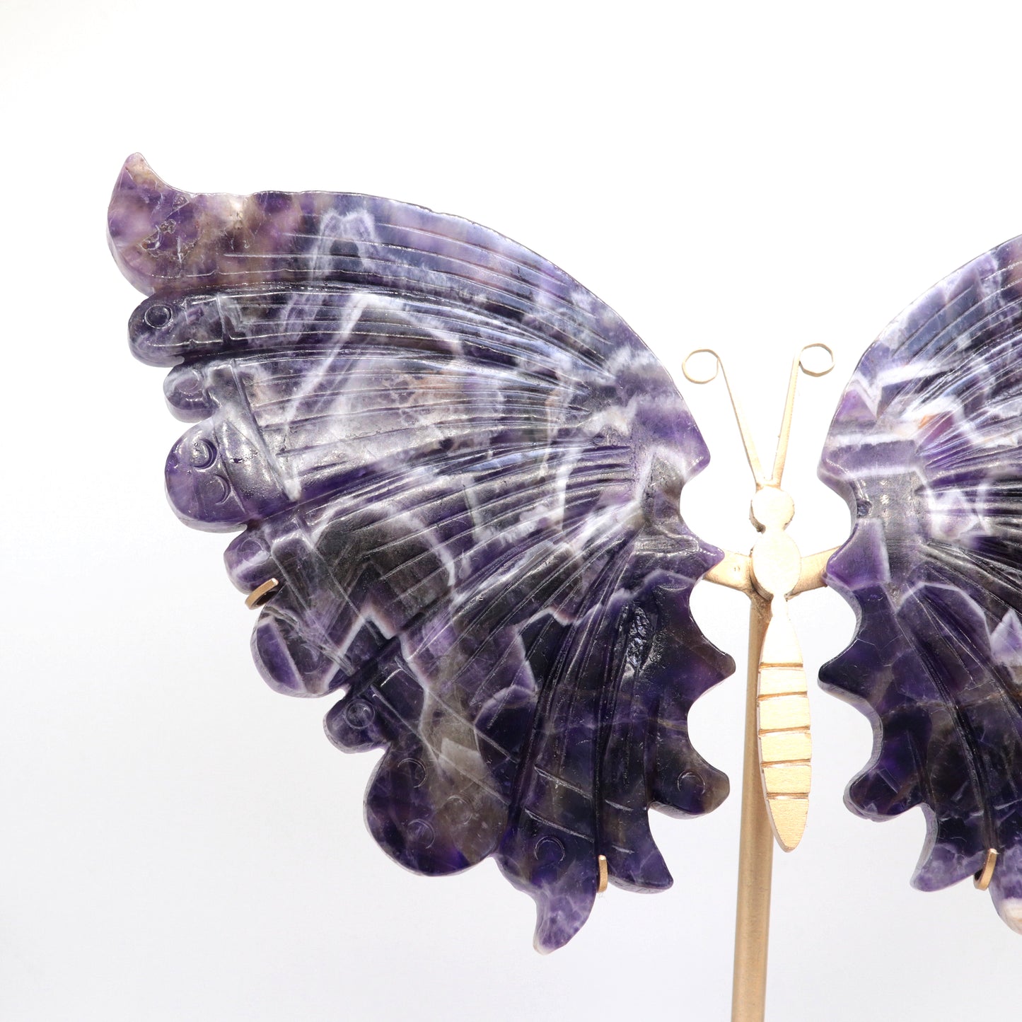 Natural Dream Amethyst Crystal Butterfly wings Quartz Healing + stand 1pc
