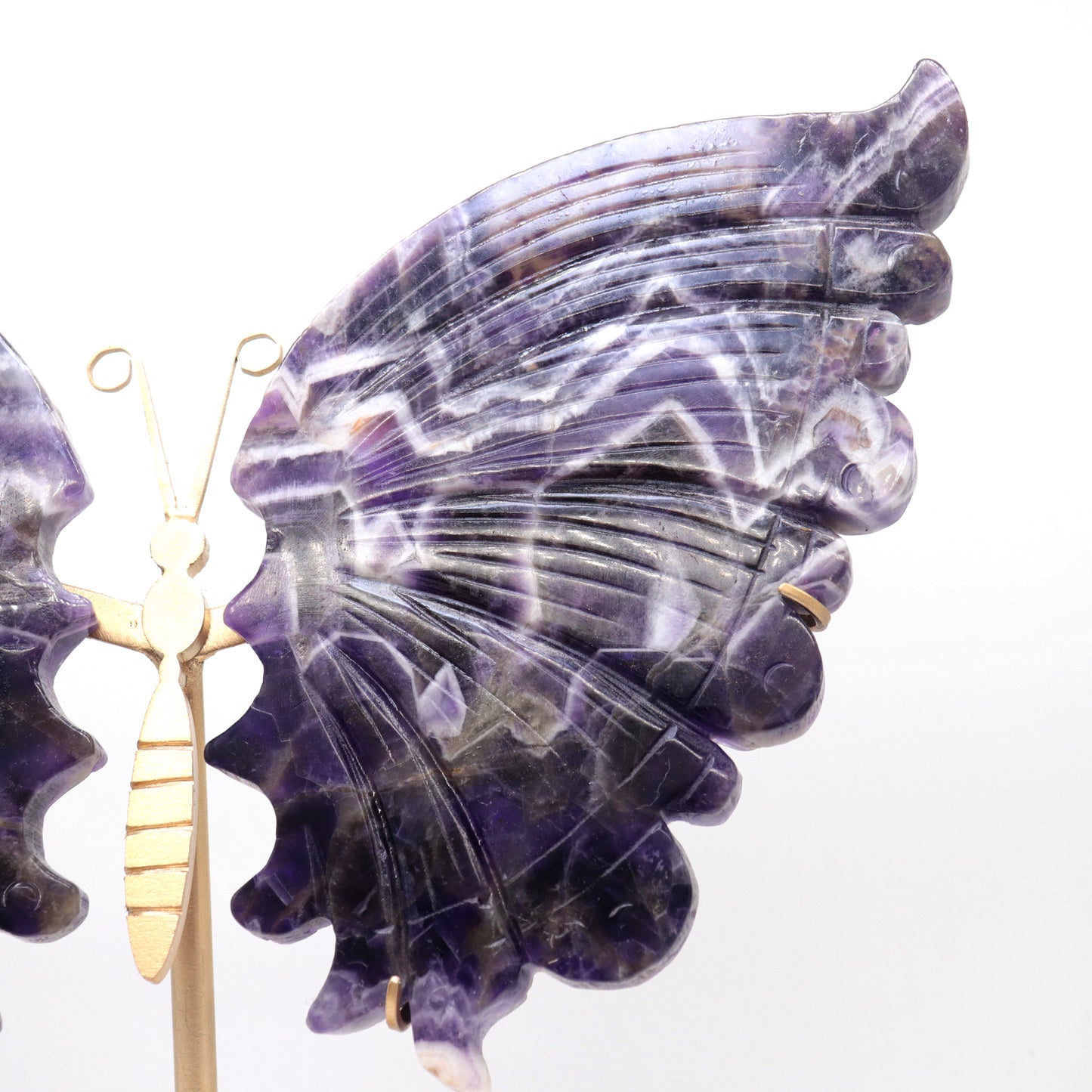 Natural Dream Amethyst Crystal Butterfly wings Quartz Healing + stand 1pc