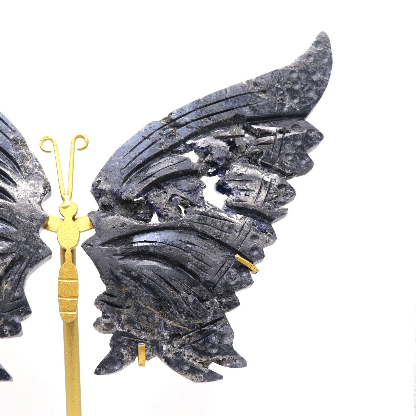 Natural Mineral Crystal Butterfly wings Quartz Healing + stand 1pc