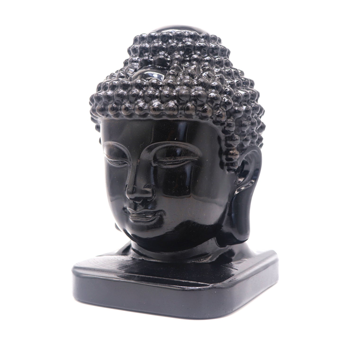 5.5lb Natural Black Obsidian Quartz Buddha Head Crystal Reiki Healing Decorate