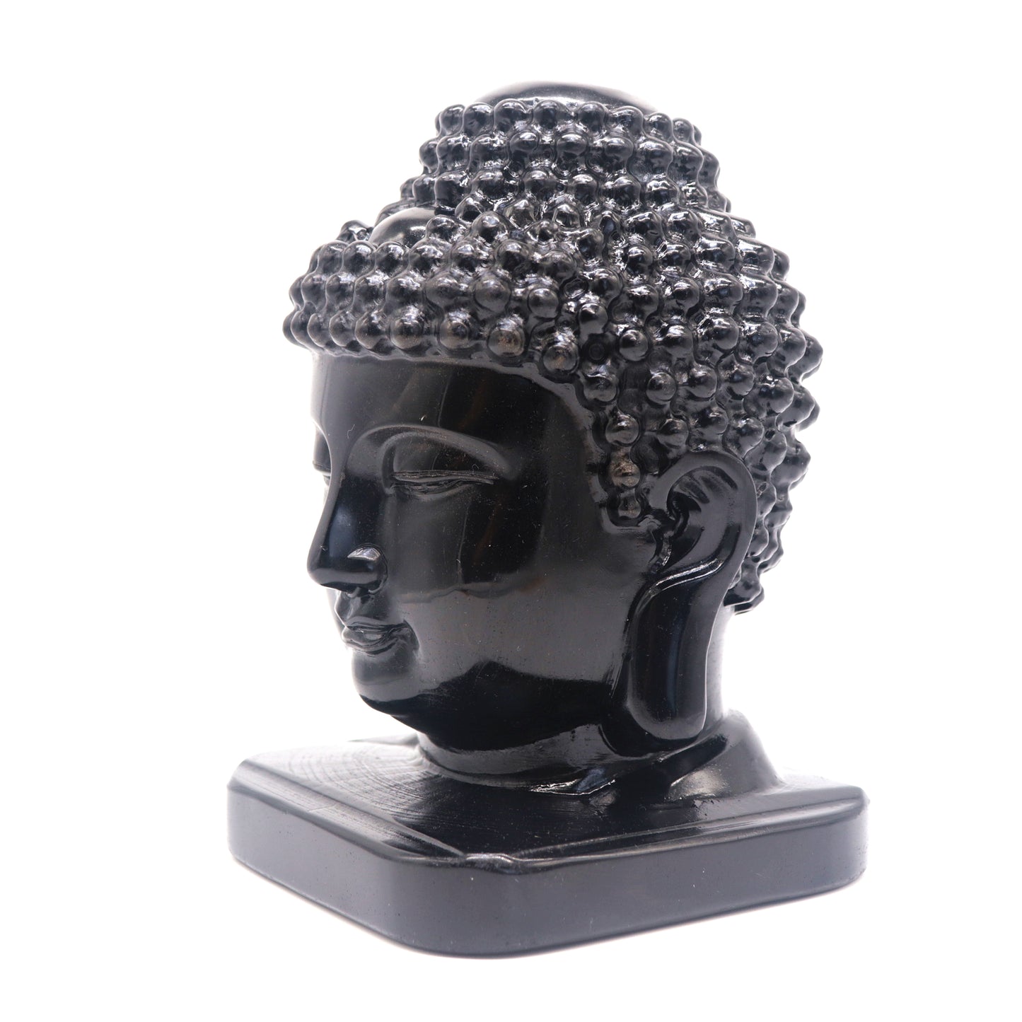 5.5lb Natural Black Obsidian Quartz Buddha Head Crystal Reiki Healing Decorate