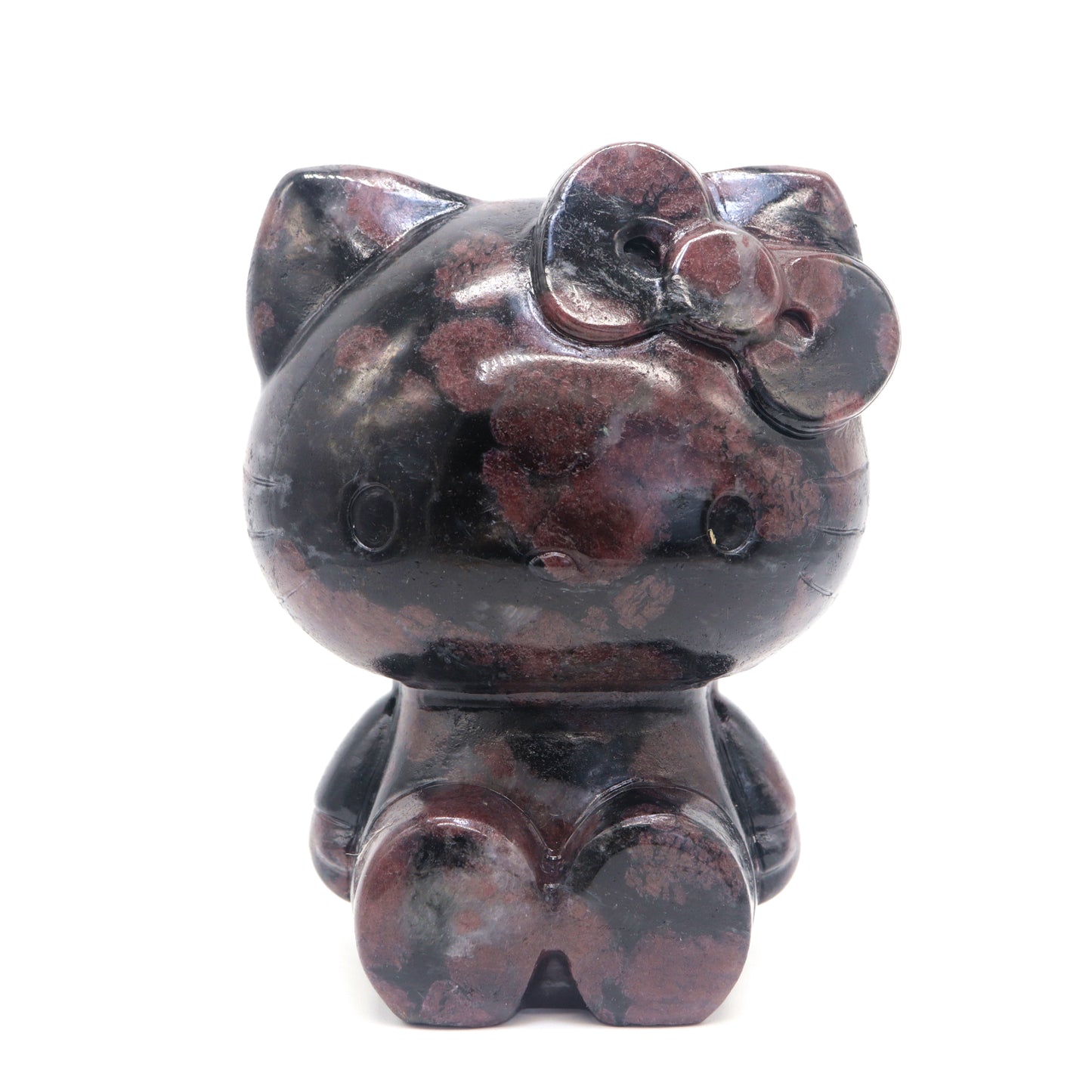 4.3lb Carved Garnet Crystal Hello Kitty Quartz Cat Reiki Gift