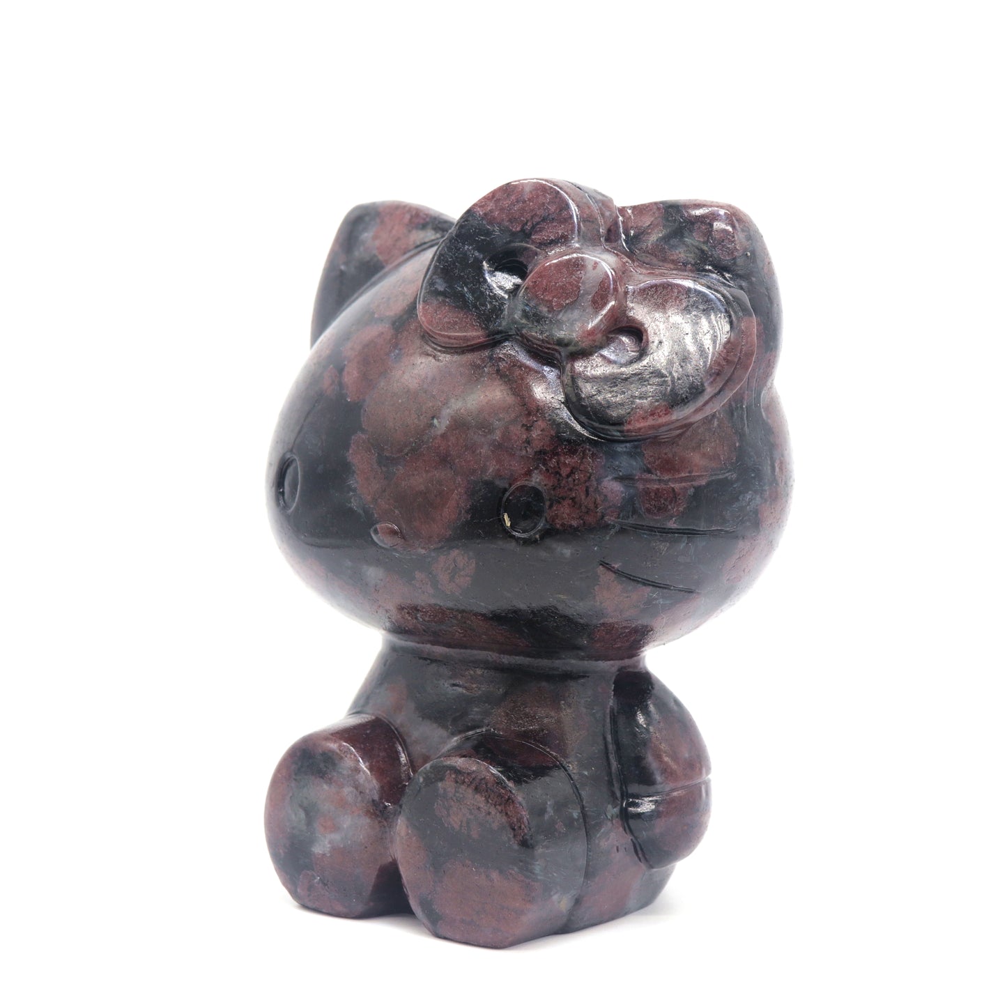 4.3lb Carved Garnet Crystal Hello Kitty Quartz Cat Reiki Gift