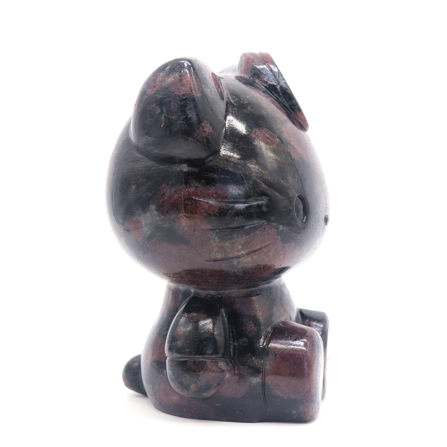 4.3lb Carved Garnet Crystal Hello Kitty Quartz Cat Reiki Gift