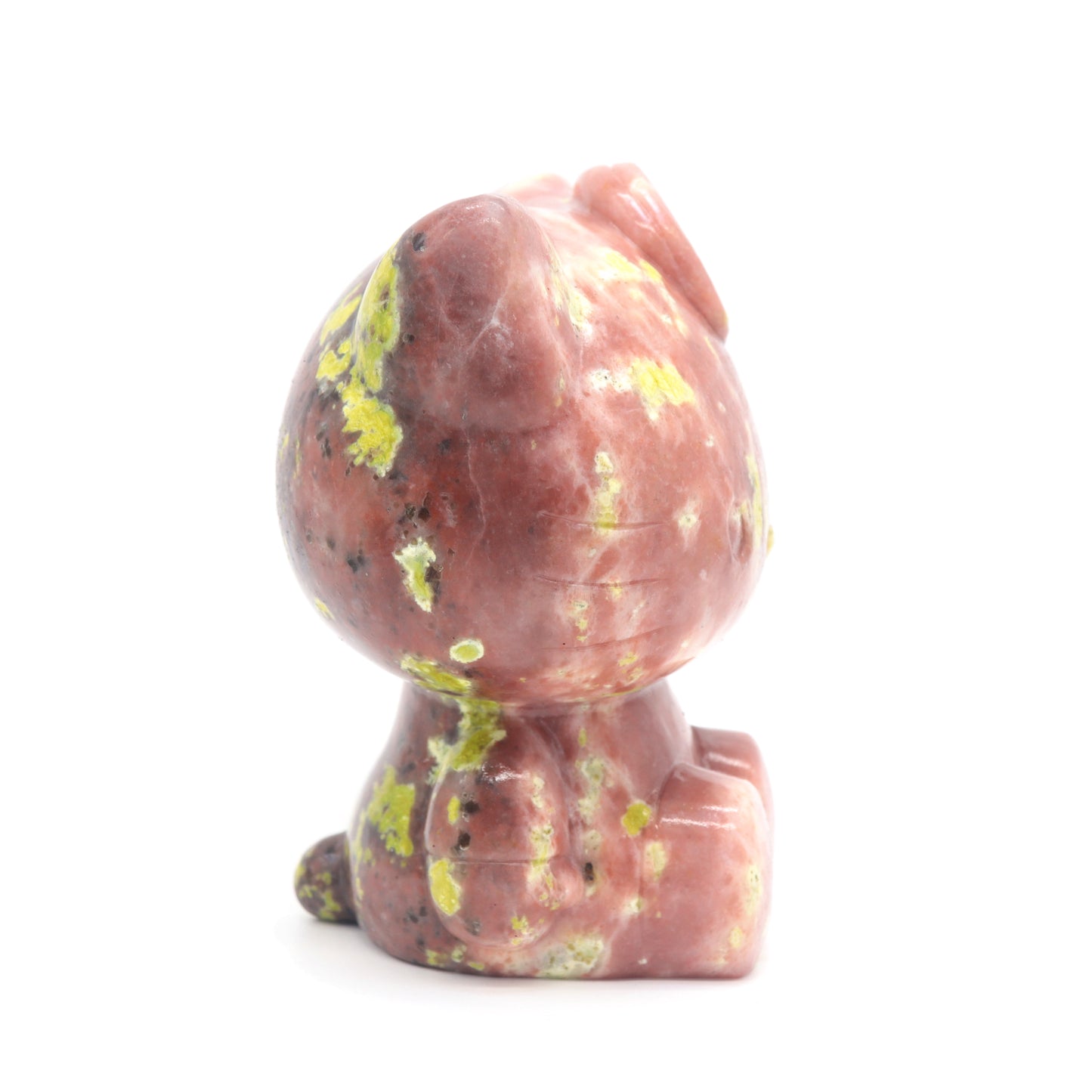3.7lb Carved Peach Blossom Tourmaline Crystal Hello Kitty Quartz Cat Reiki Gift