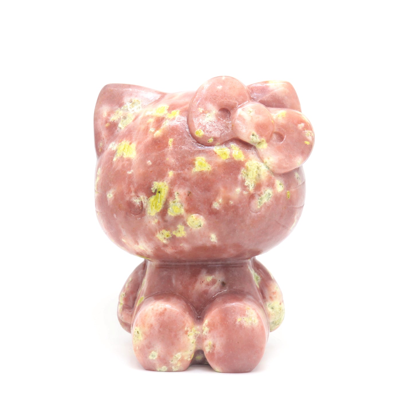 3.7lb Carved Peach Blossom Tourmaline Crystal Hello Kitty Quartz Cat Reiki Gift