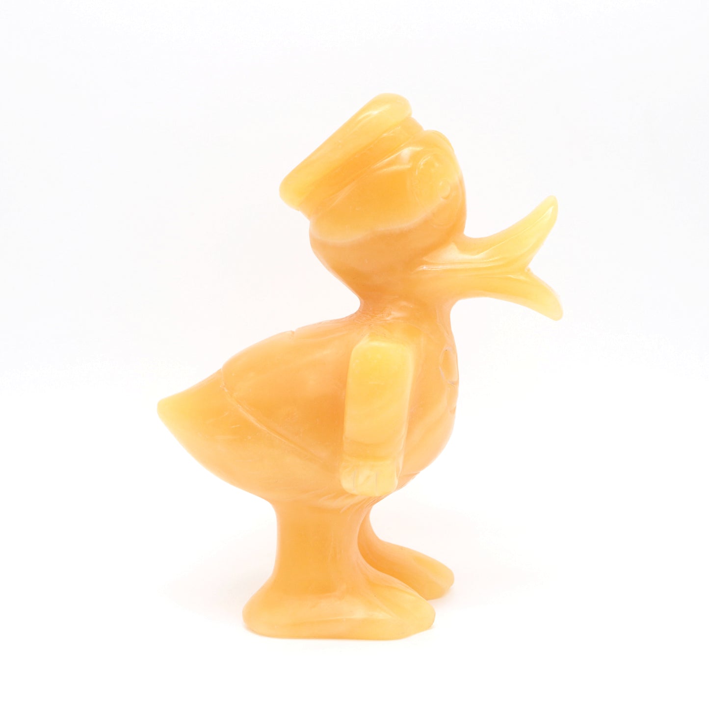 4.5" Natural Yellow calcite Donald Duck Statue Crystal Duck Carving Reiki Gift