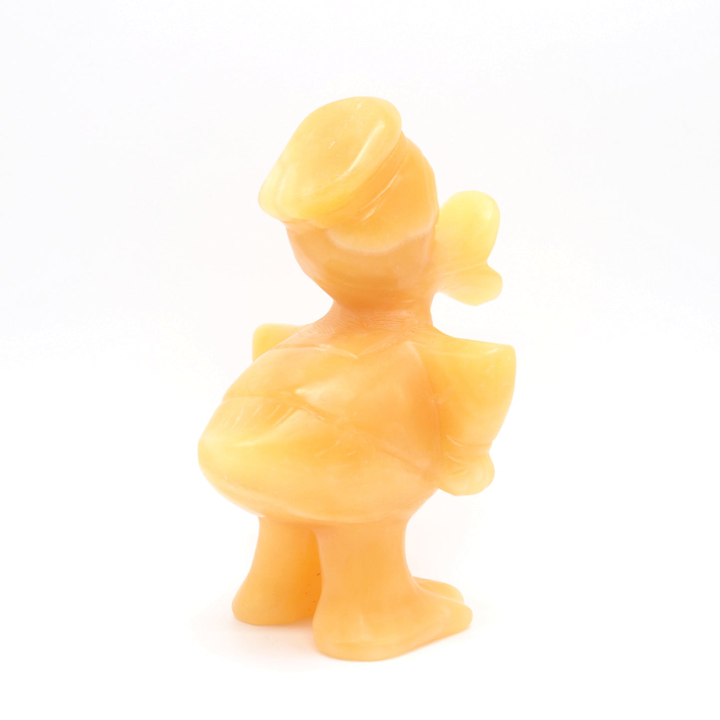 4.5" Natural Yellow calcite Donald Duck Statue Crystal Duck Carving Reiki Gift