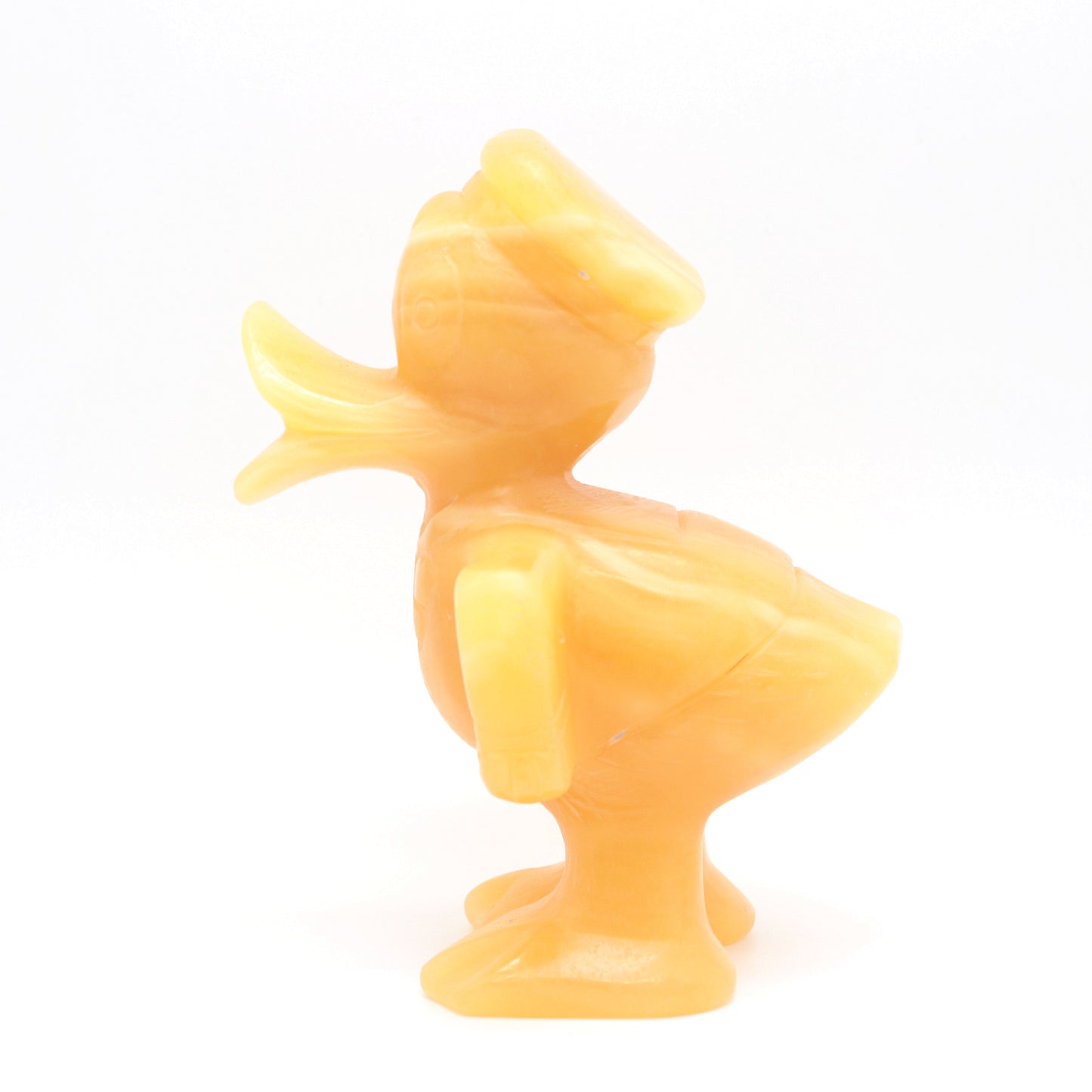 4.5" Natural Yellow calcite Donald Duck Statue Crystal Duck Carving Reiki Gift