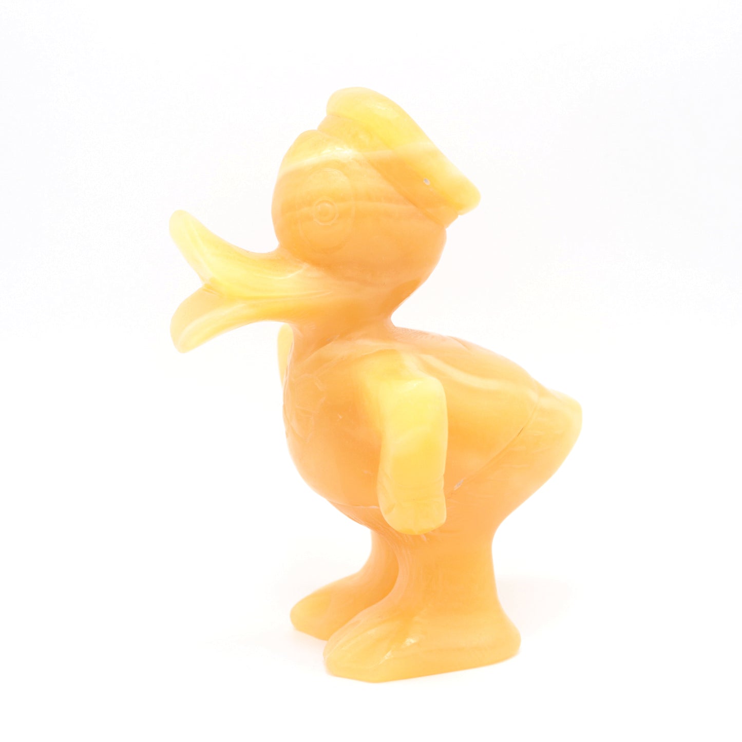 4.5" Natural Yellow calcite Donald Duck Statue Crystal Duck Carving Reiki Gift