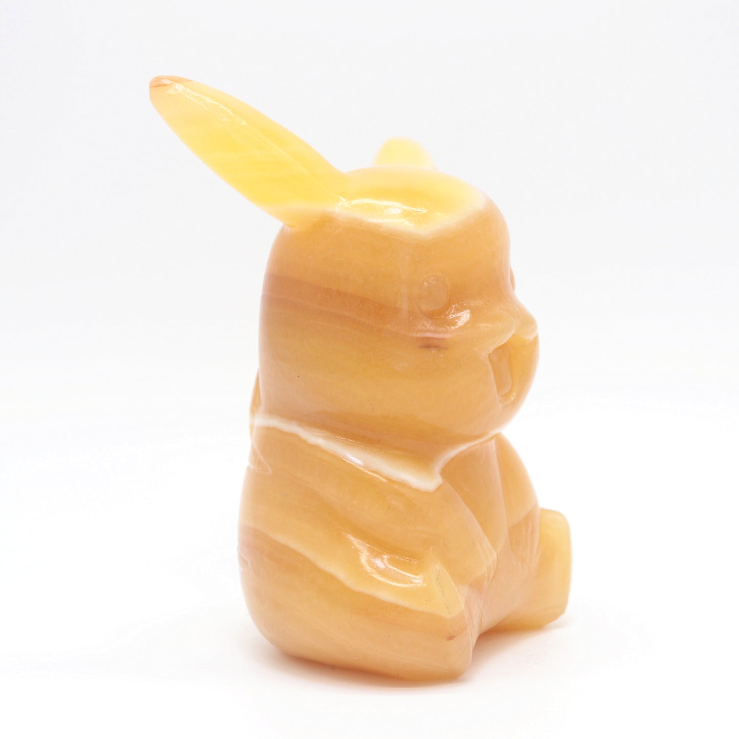 4.8" Yellow Calcite Crystal Pokemon Pikachu Statue Gift Decor