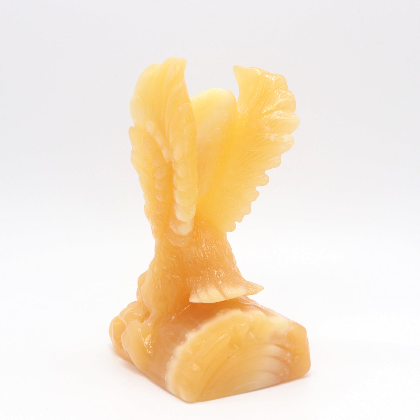 4.5" Carved Yellow Calcite Eagle Figurine Crystal Healing Decorate Gift