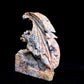 10" Crazy Lace Agate Carved Dragon Sculpture Realistic Crystal Healing Quartz Decor - crystaltreasure