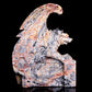 10" Crazy Lace Agate Carved Dragon Sculpture Realistic Crystal Healing Quartz Decor - crystaltreasure