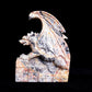 10" Crazy Lace Agate Carved Dragon Sculpture Realistic Crystal Healing Quartz Decor - crystaltreasure