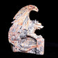 10" Crazy Lace Agate Carved Dragon Sculpture Realistic Crystal Healing Quartz Decor - crystaltreasure